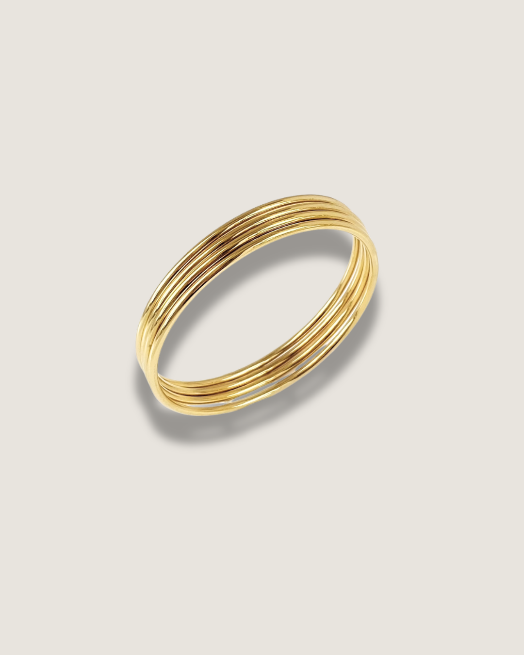 Thin Gold Bangle Set (5-Pack)