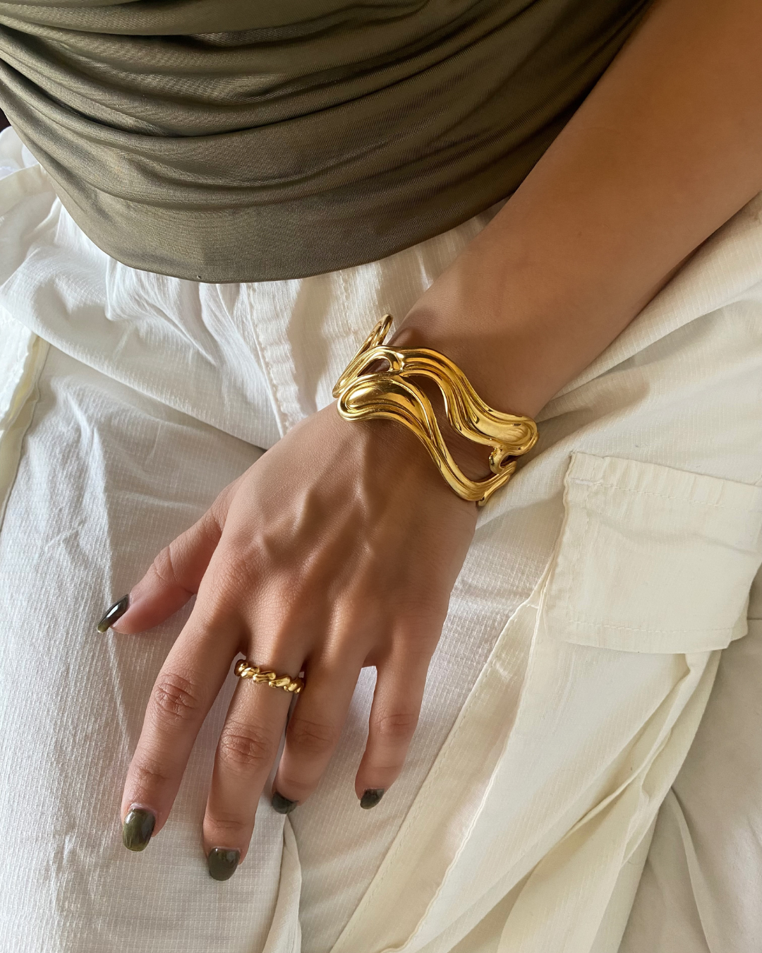 Molten Wave Cuff Bracelet