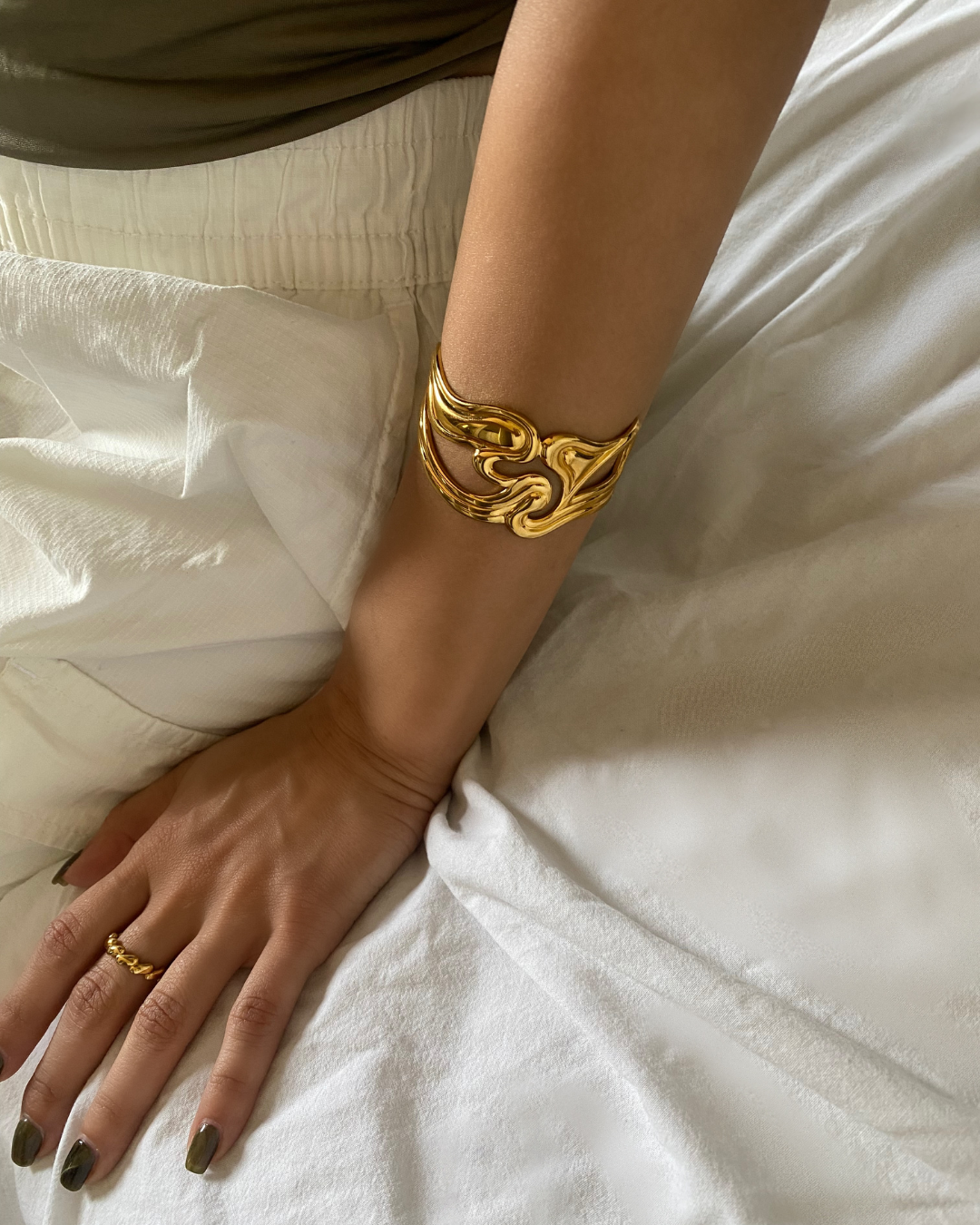 Molten Wave Cuff Bracelet