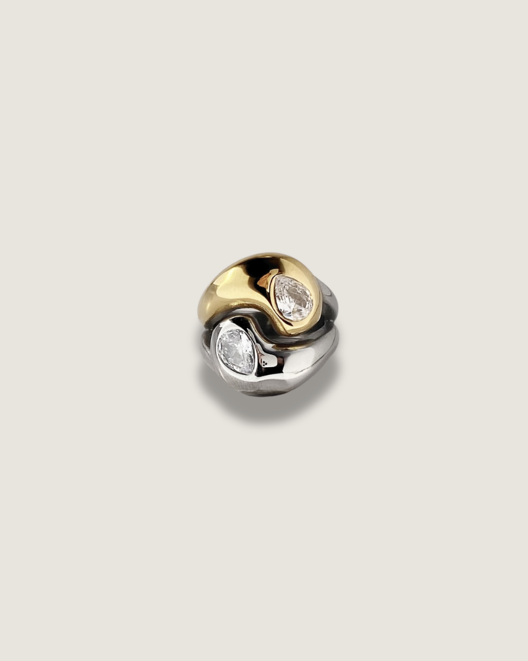 Two-Tone Yin Yang Ring