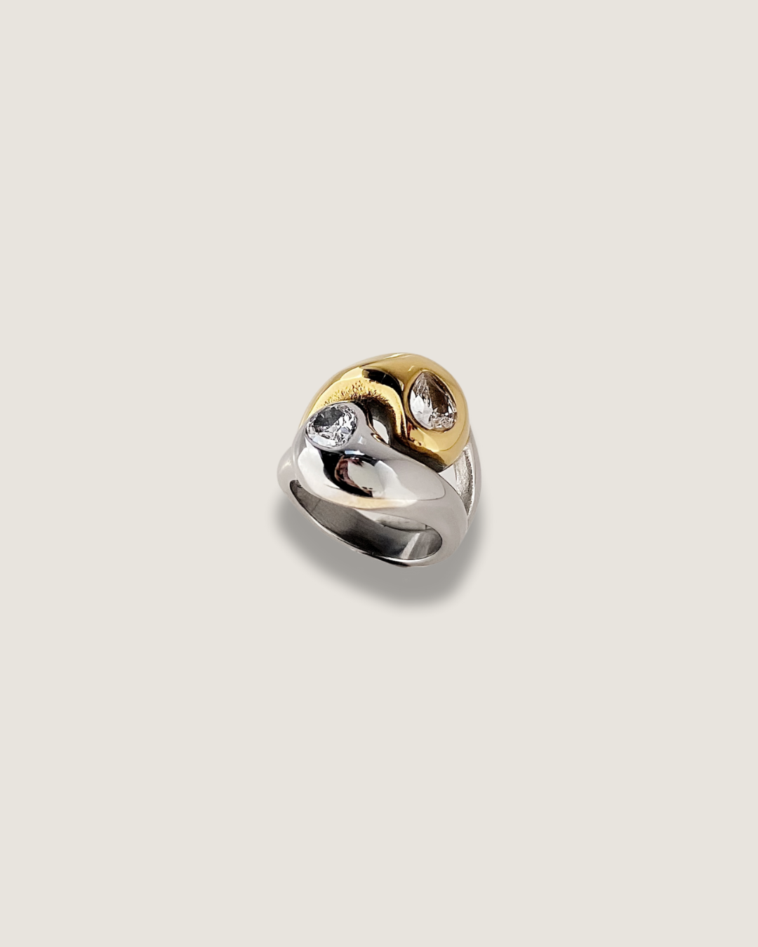 Two-Tone Yin Yang Ring