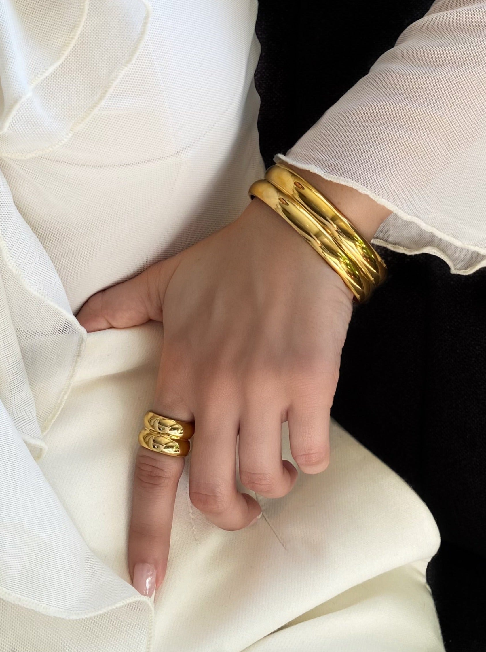 Thick Gold Cuff Bracelet