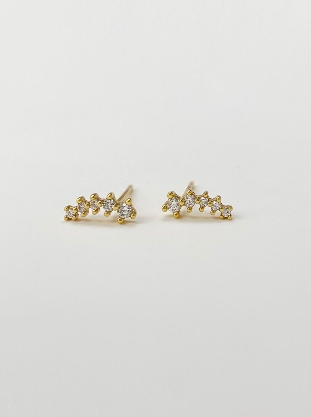 Tiny Diamond Climber Earrings