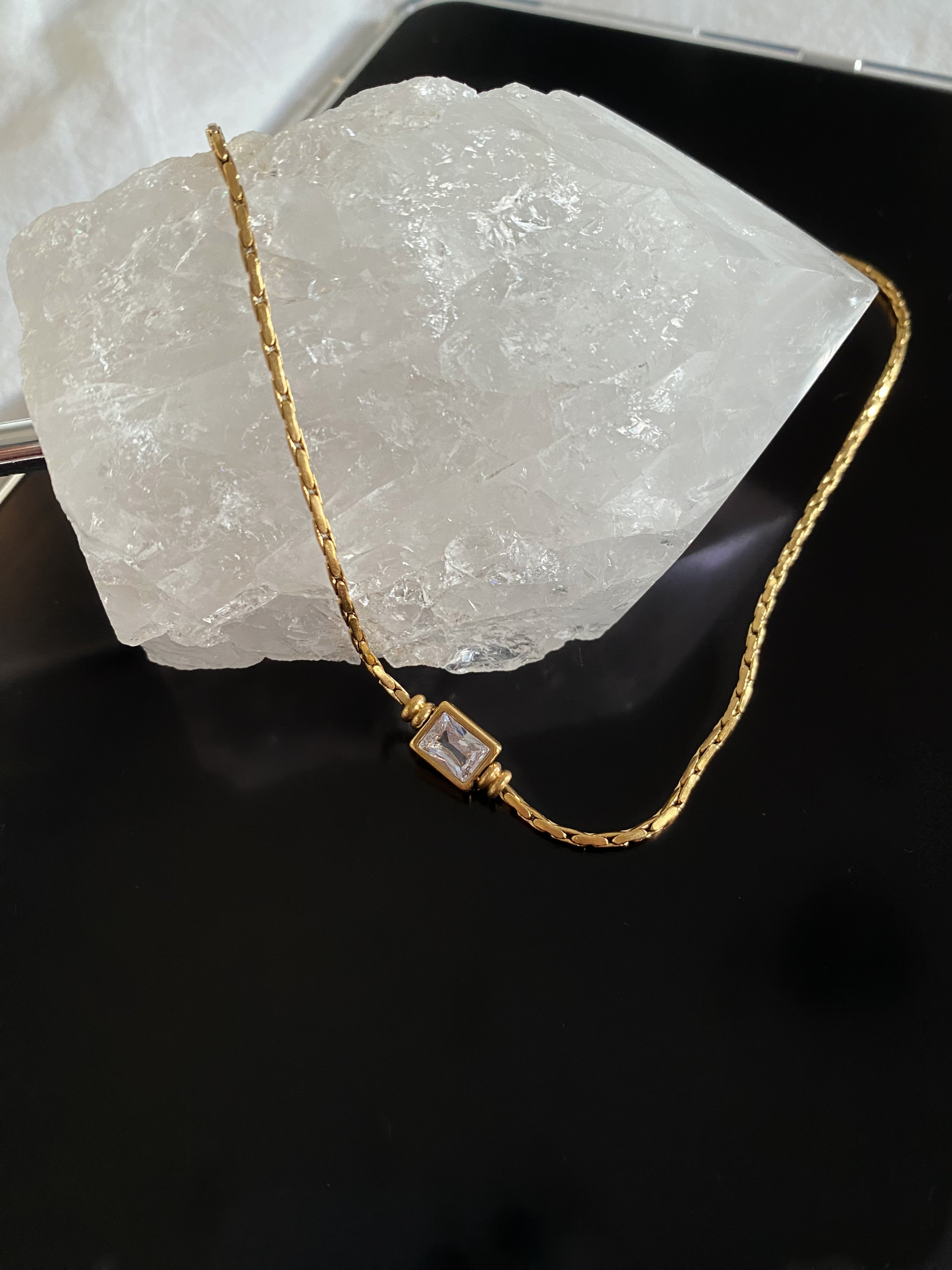 Emerald Cut Diamond Necklace