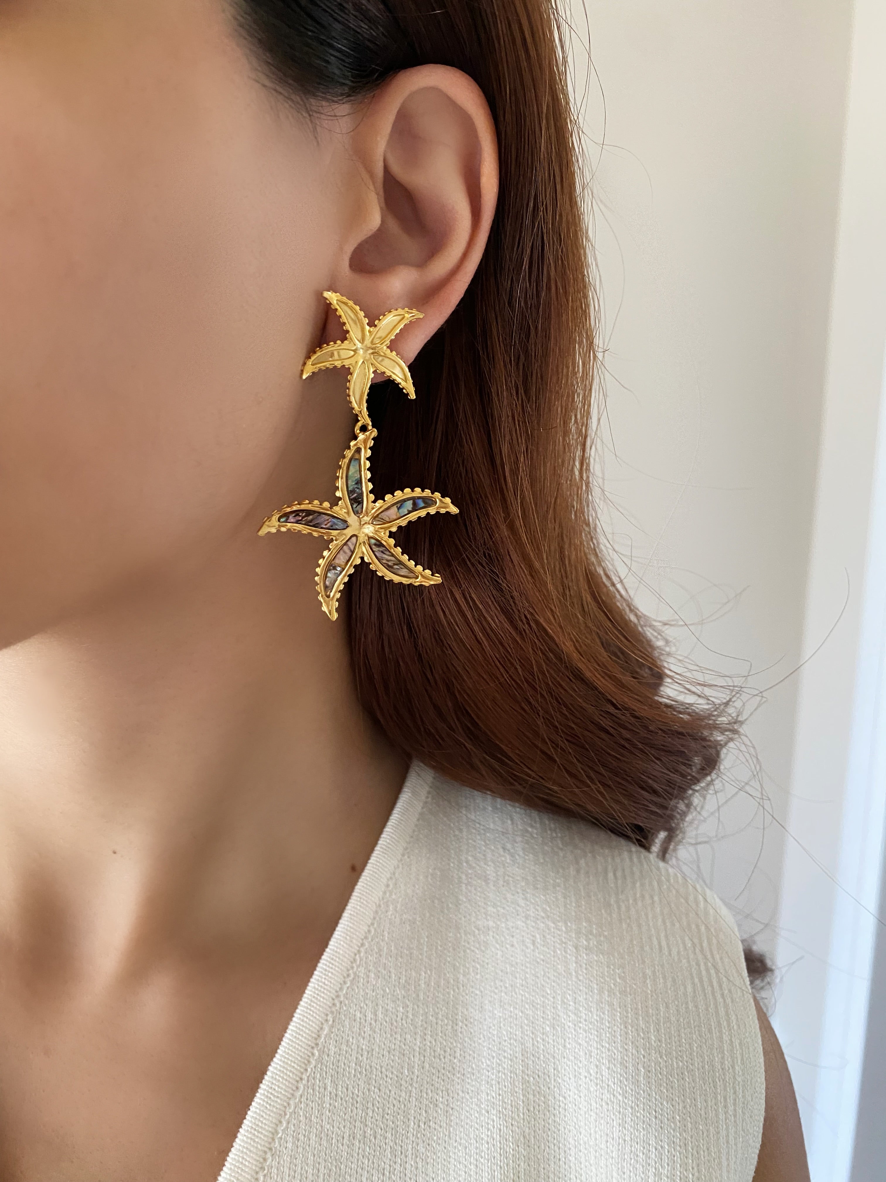 Abalone Starfish Earrings