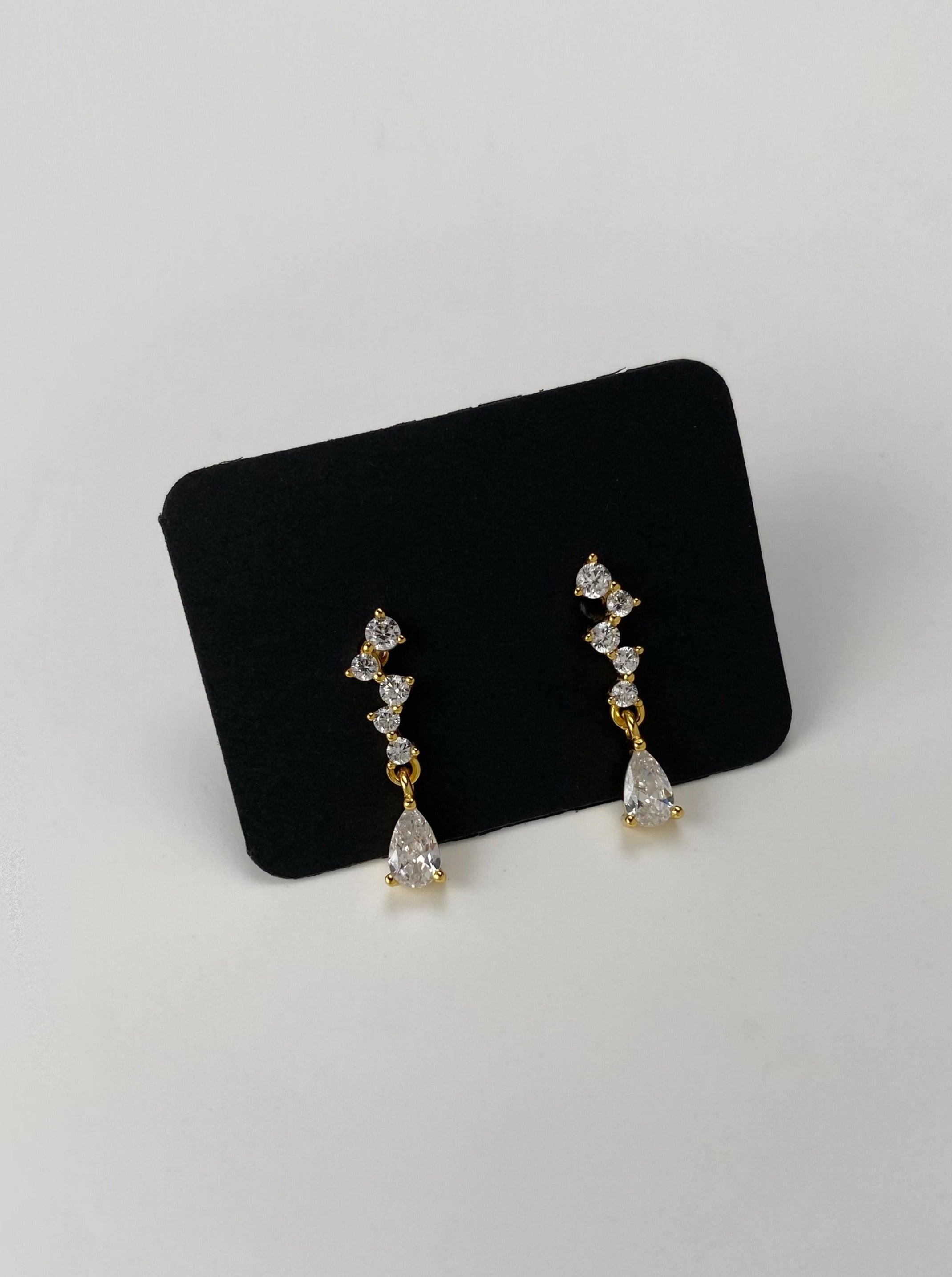 Tiny Cascading Teardrop Earrings