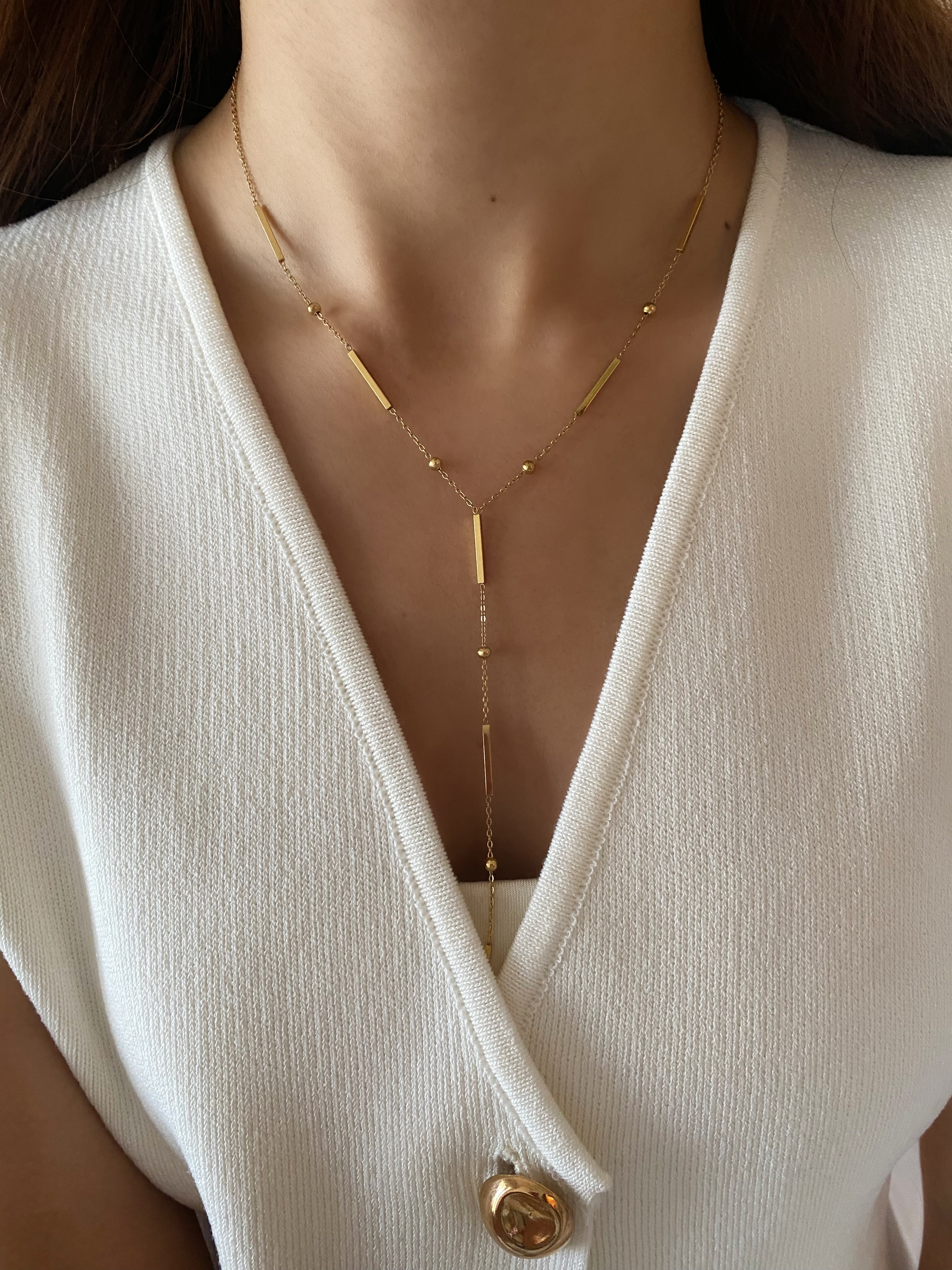 Gold Lariat Necklace