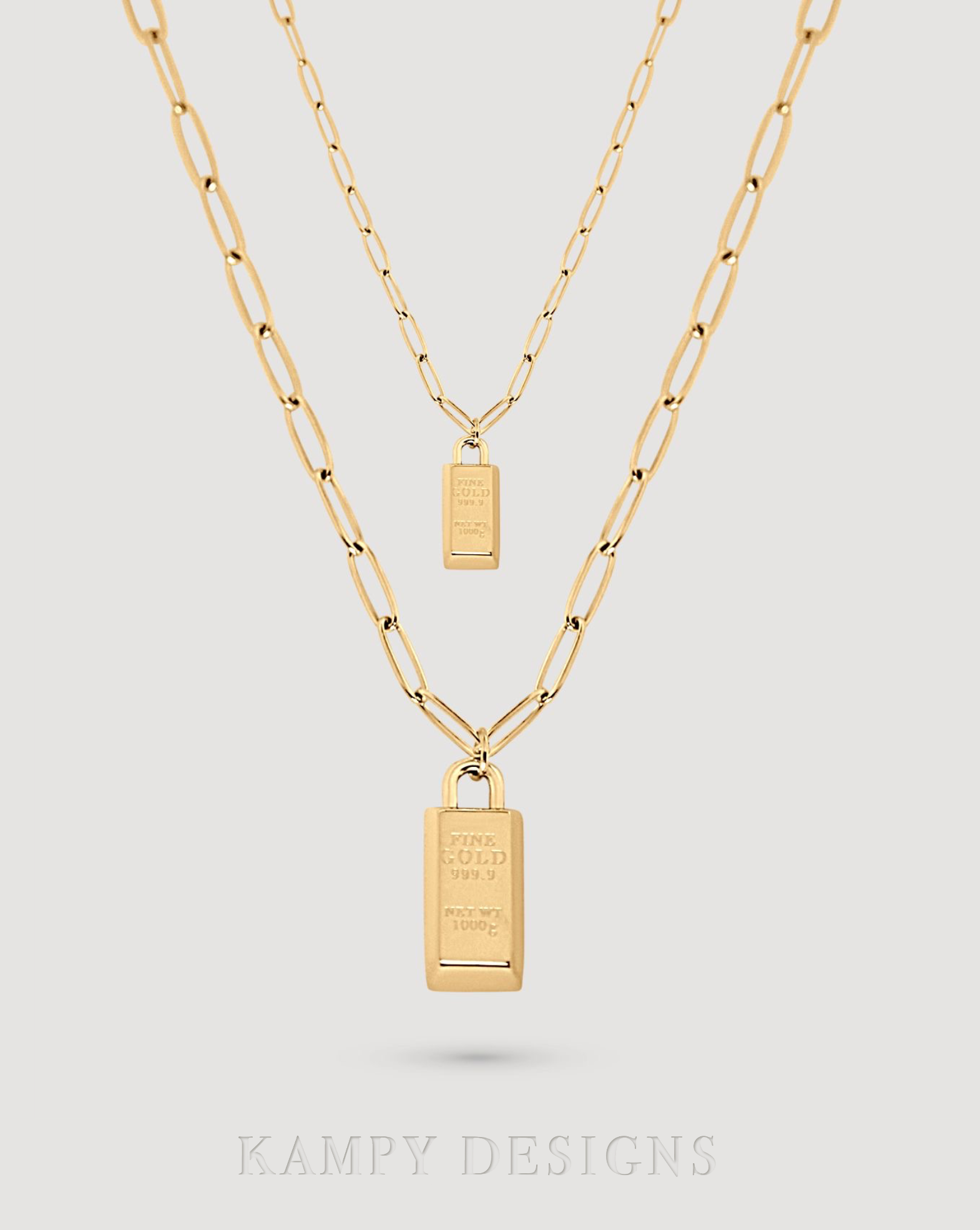 Gold Bar Pendant Necklace