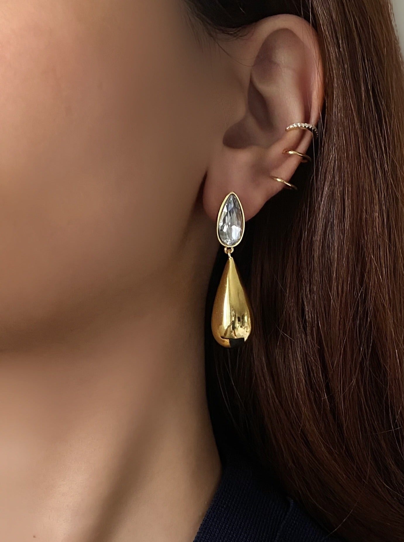 Large Diamond Teardrop Earrings