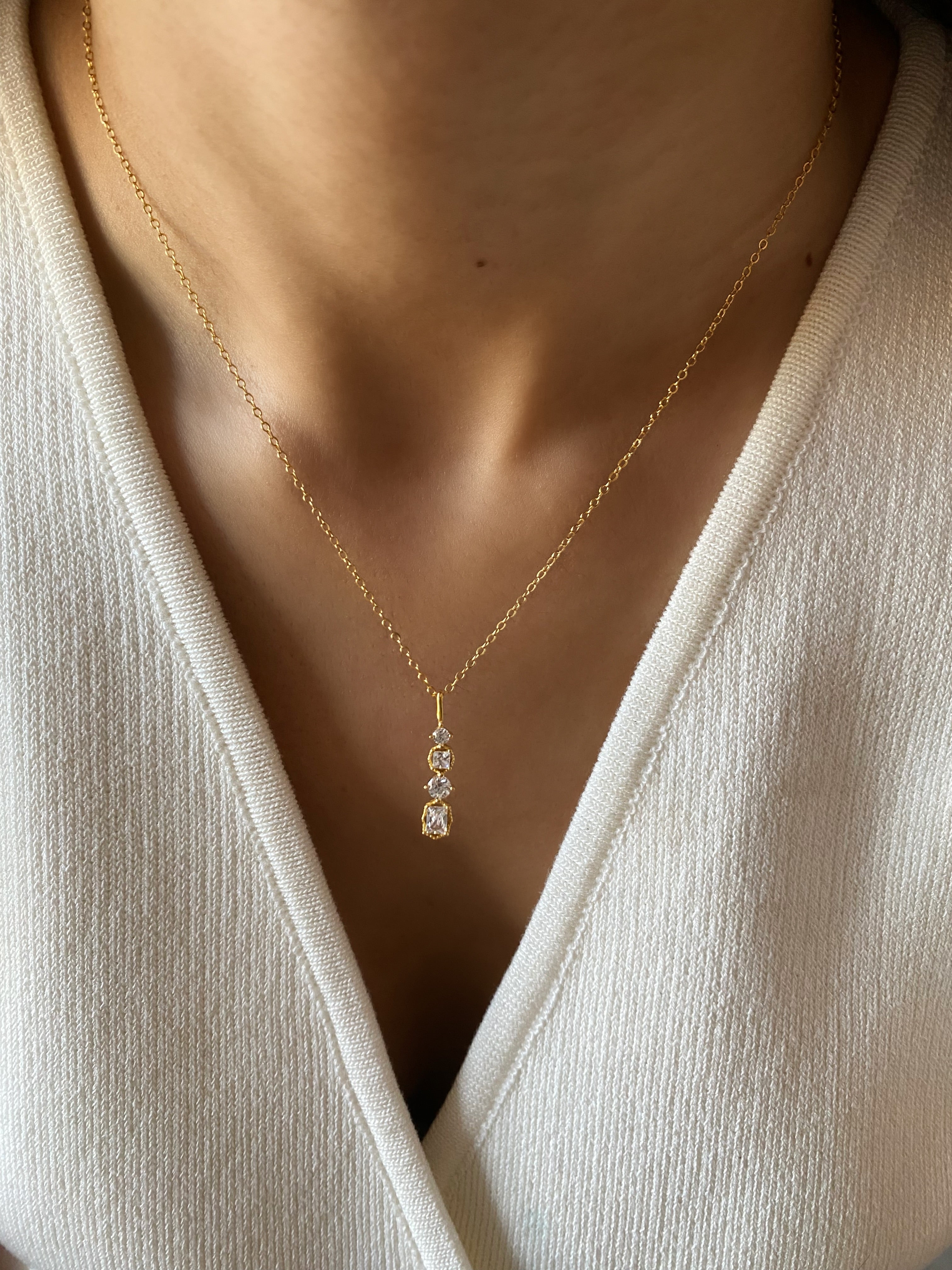 Diamond Tower Pendant Necklace