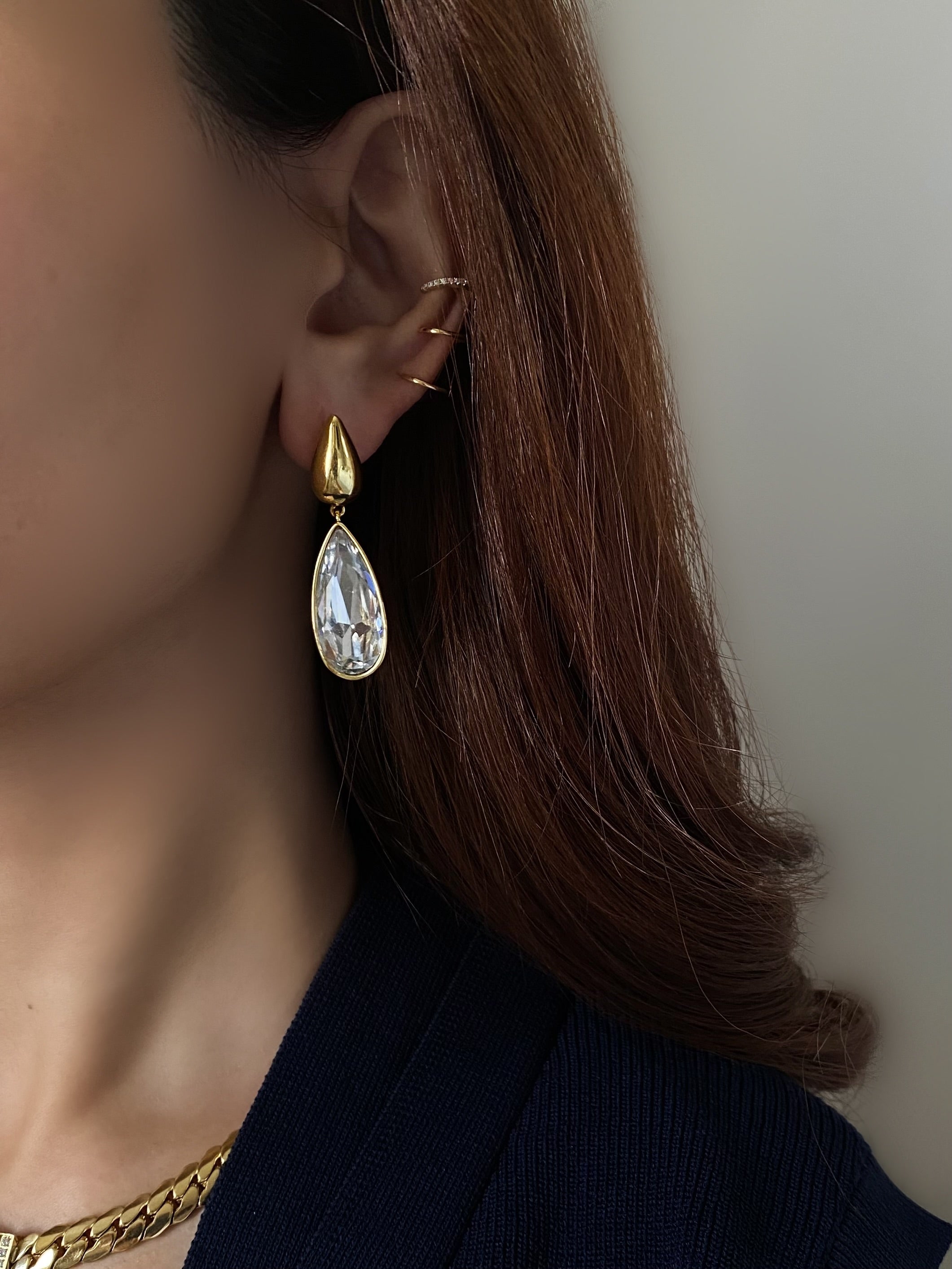 Large Diamond Teardrop Earrings