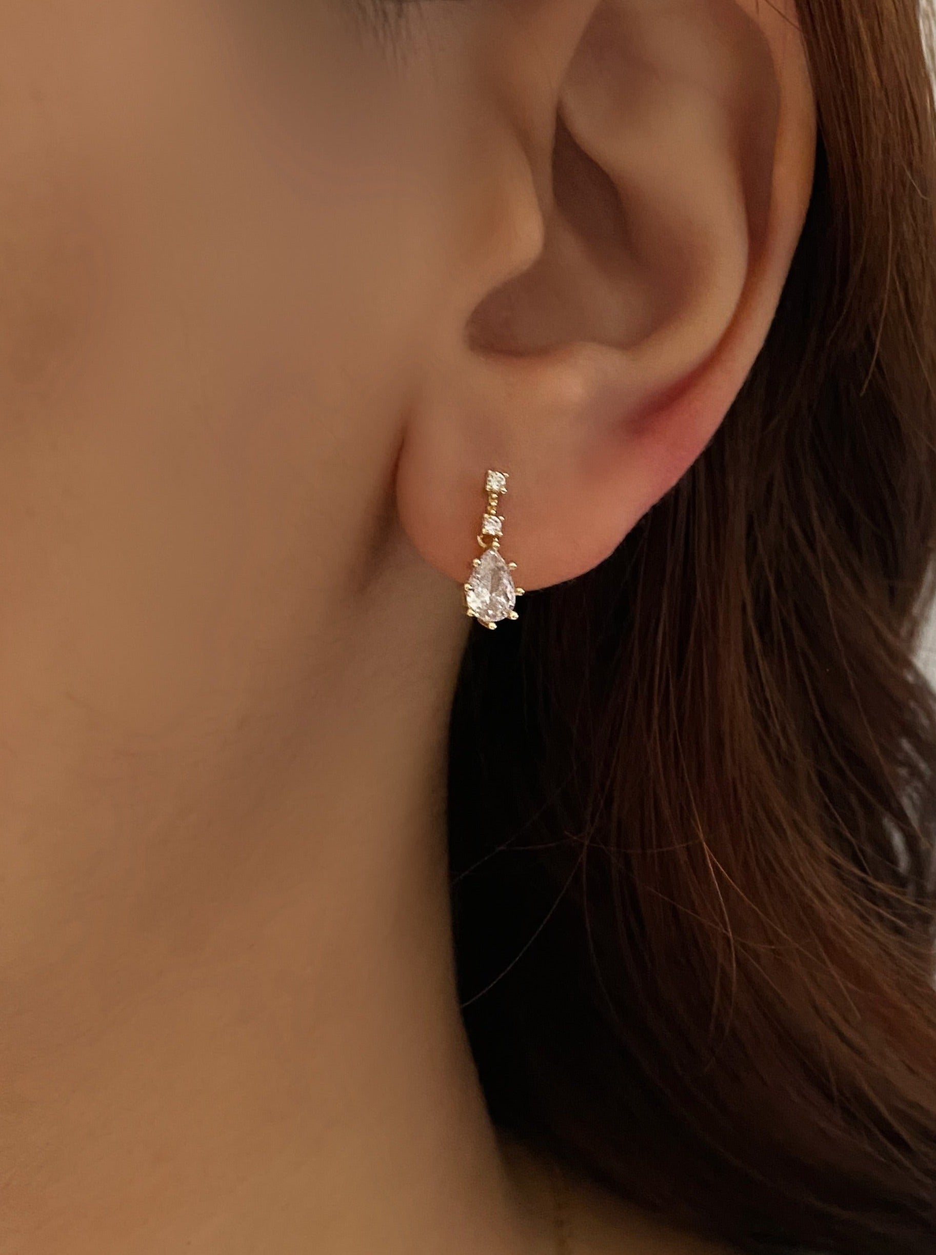 Diamond Teardrop Stud Earrings