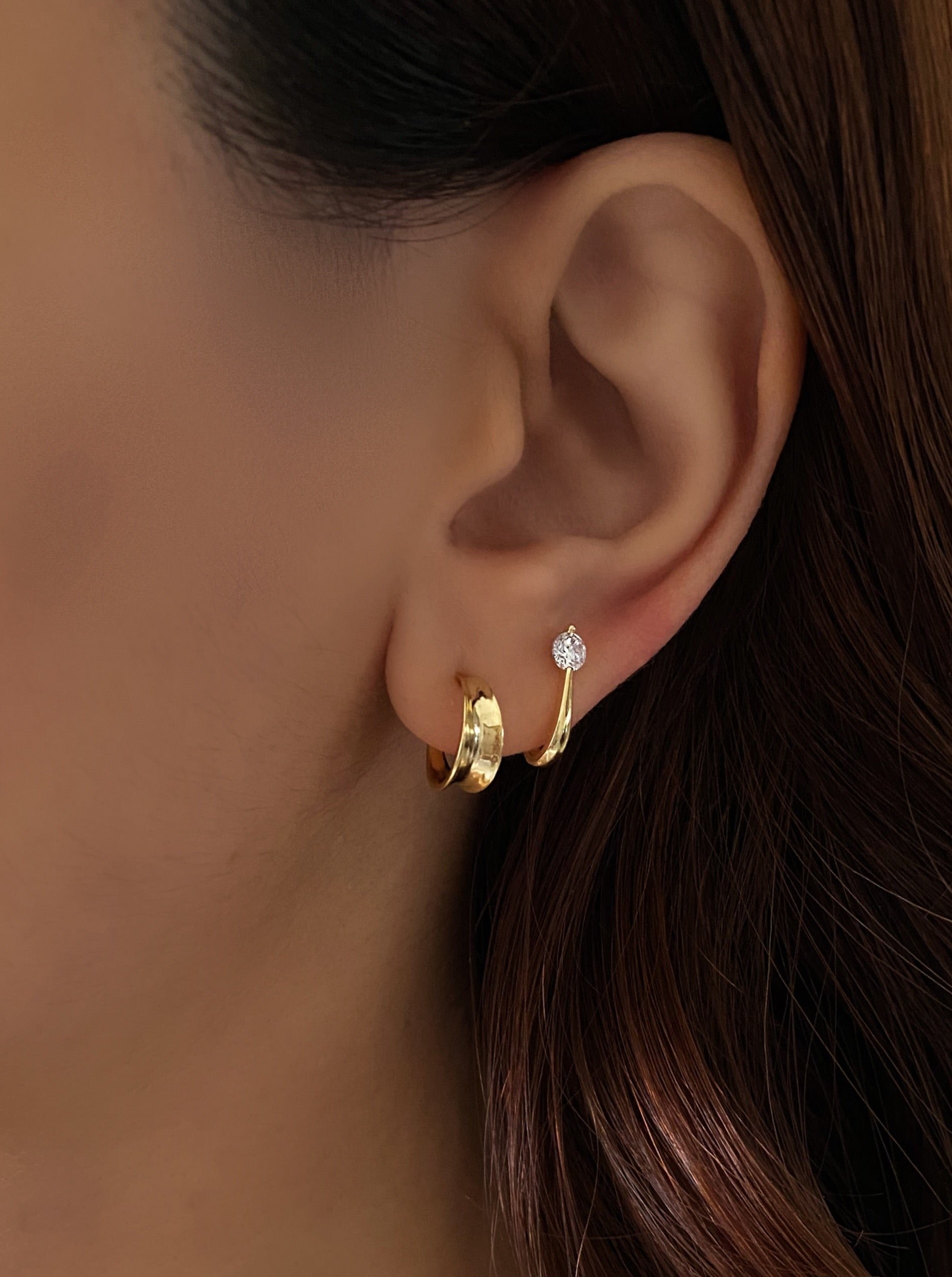 Tiny Diamond Hook Earrings