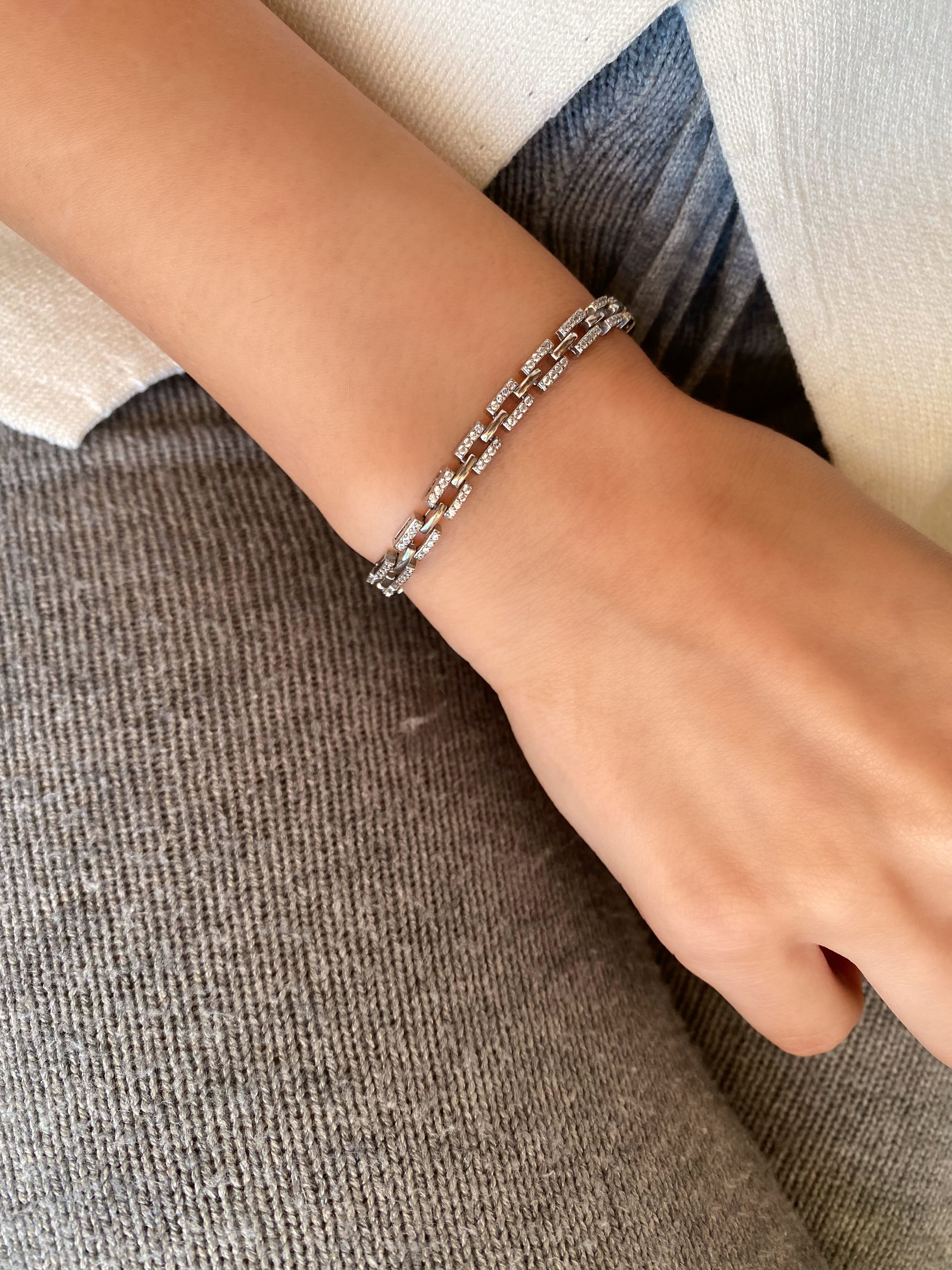 Square Link Tennis Bracelet