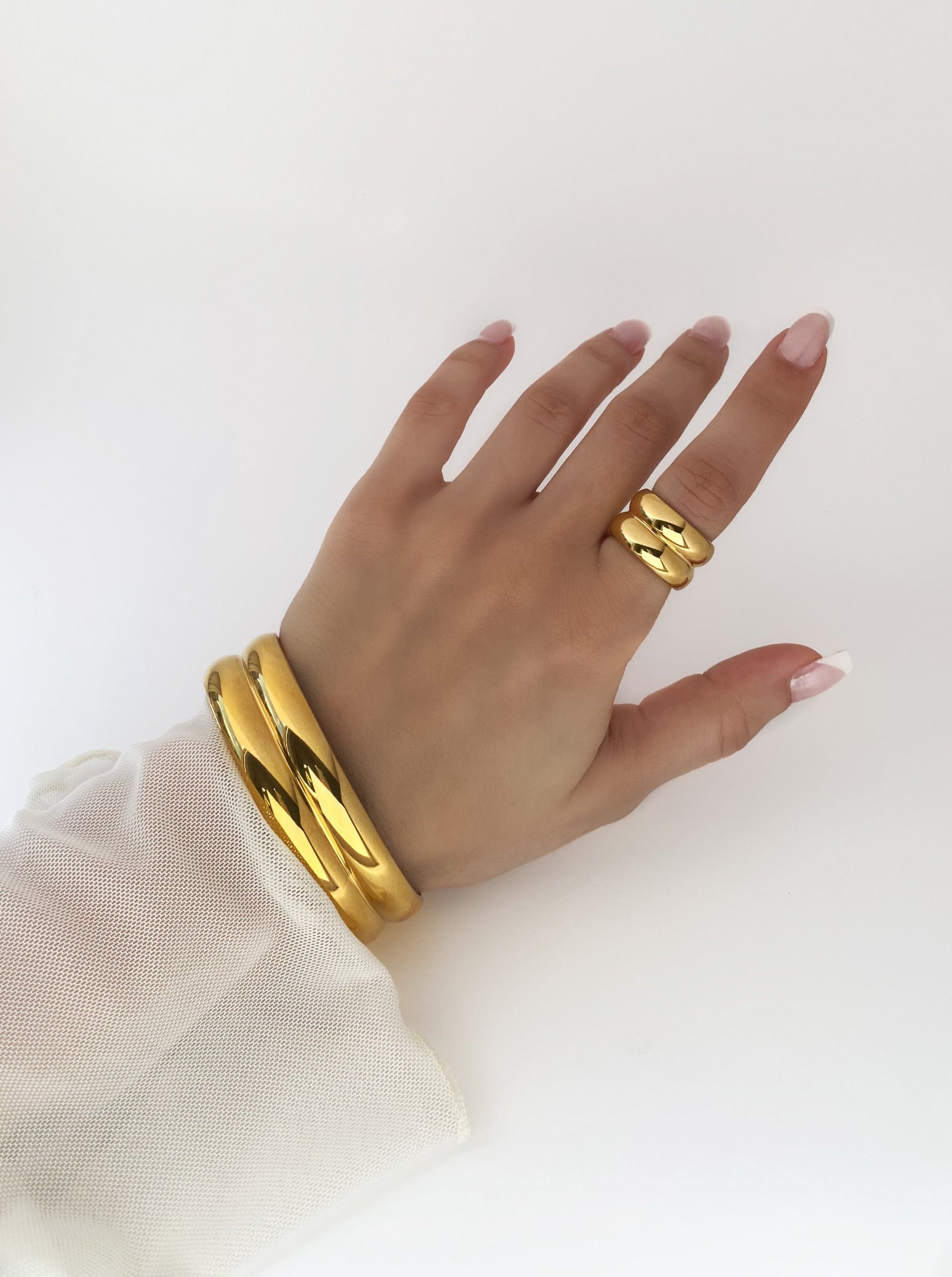 Thick Gold Cuff Bracelet