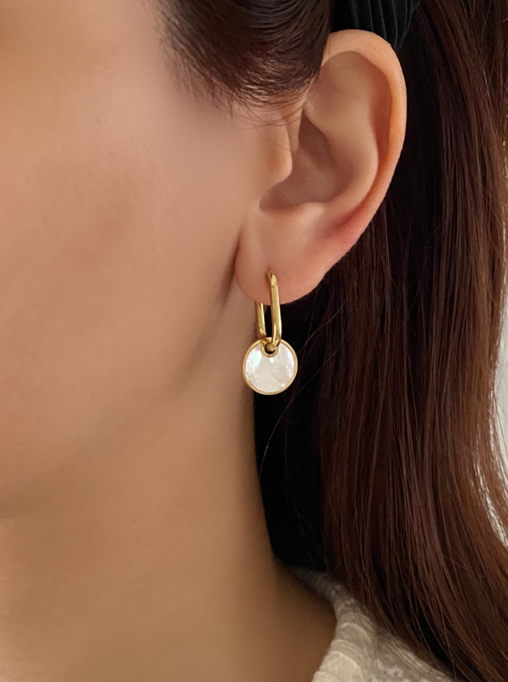 Opal Disc Earrings