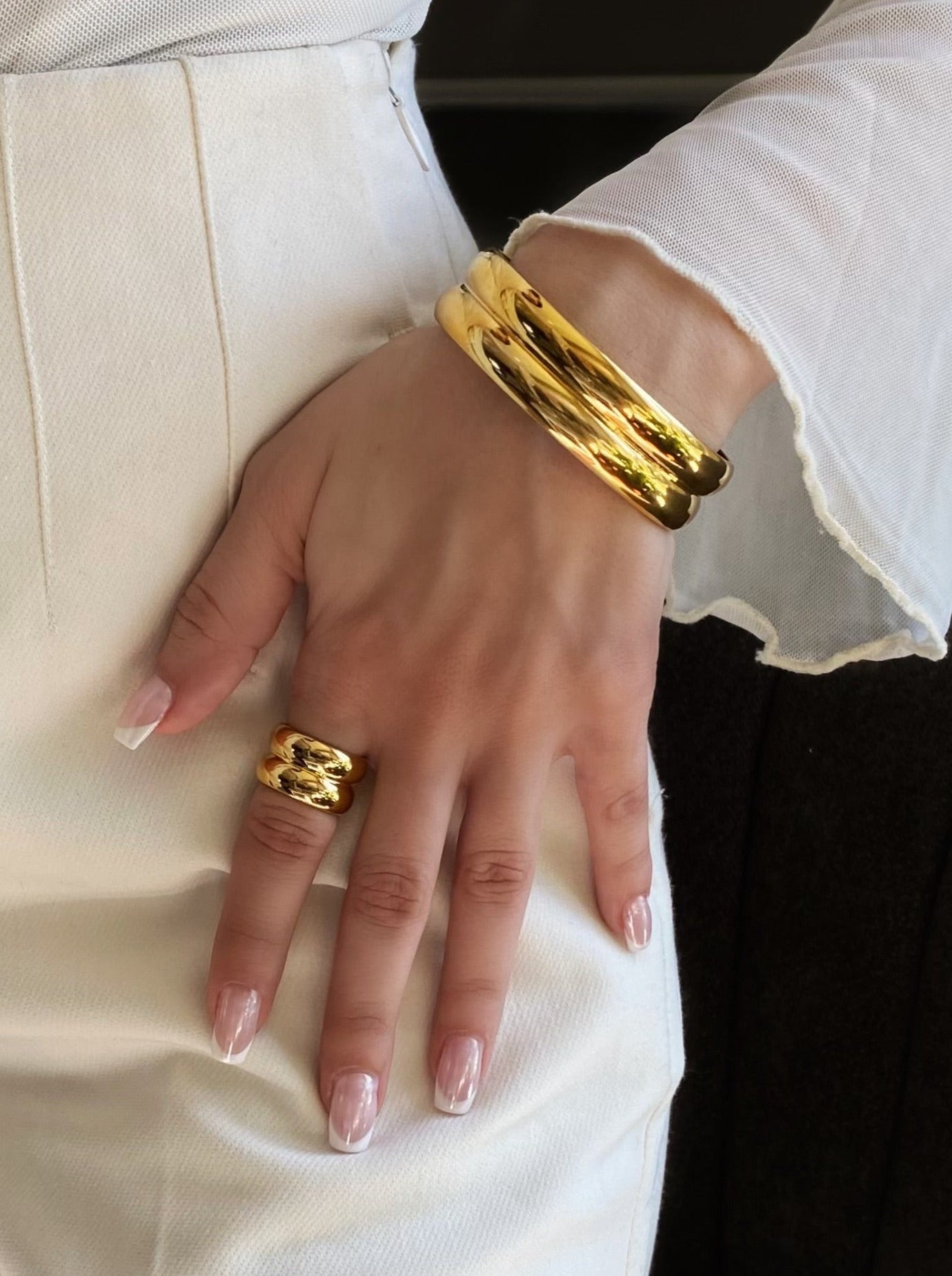 Thick Gold Cuff Bracelet