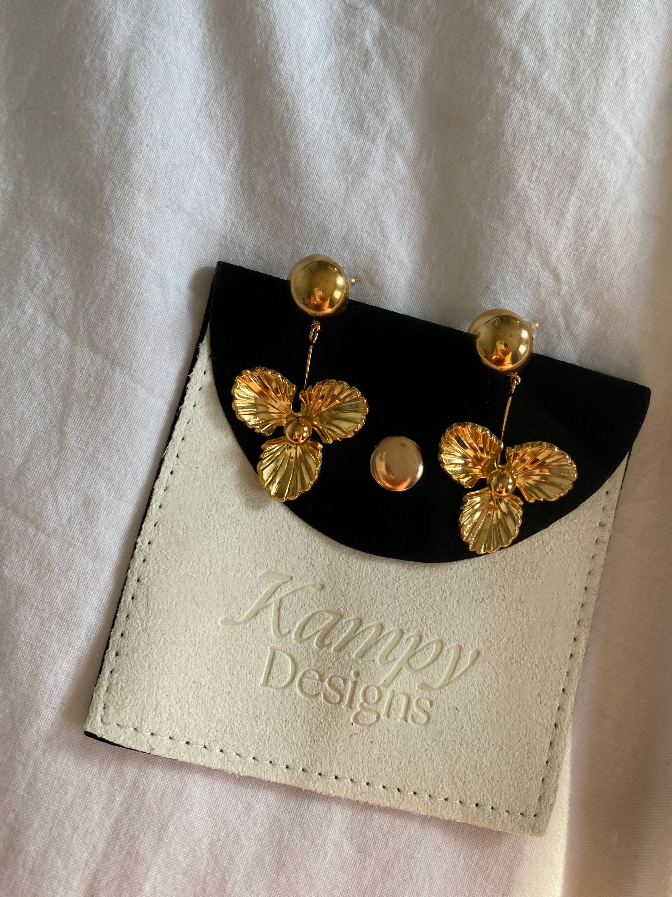 Gold Floral Earrings