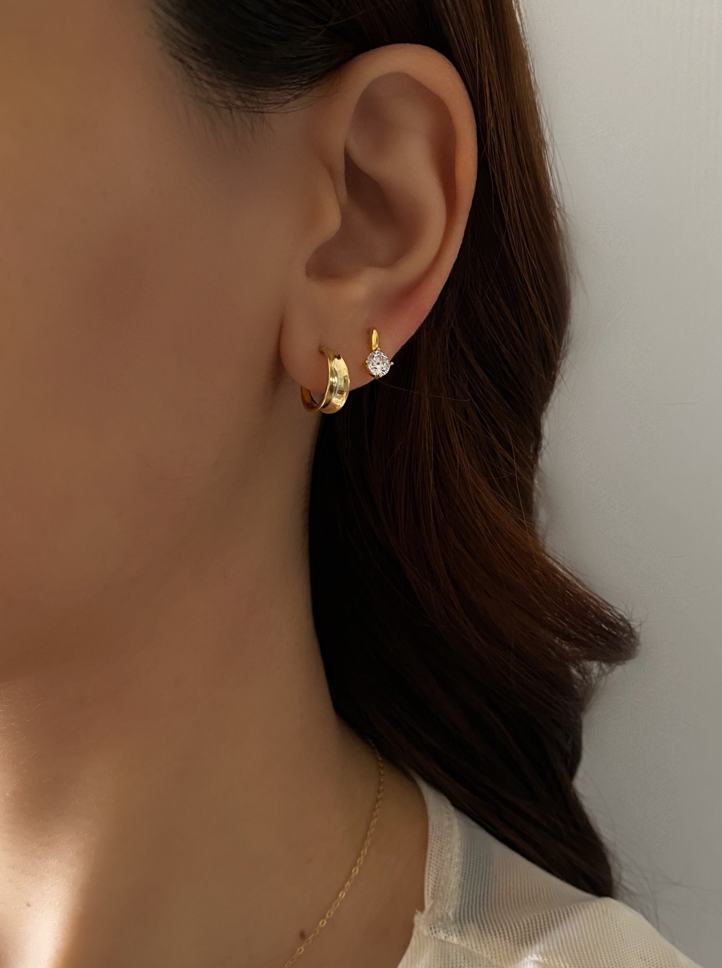 Tiny Diamond Stud Earrings