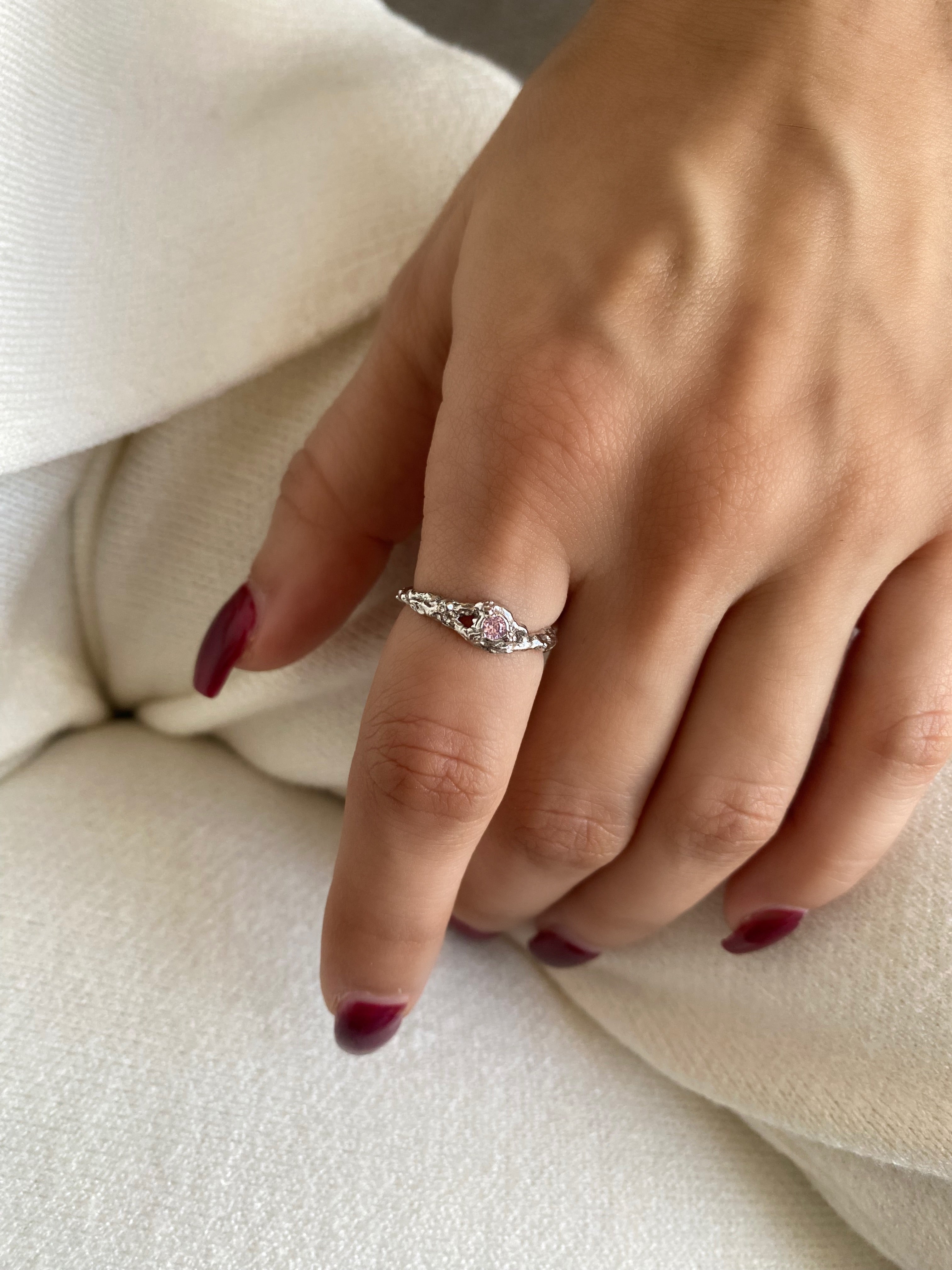 Pink Diamond Texture ring