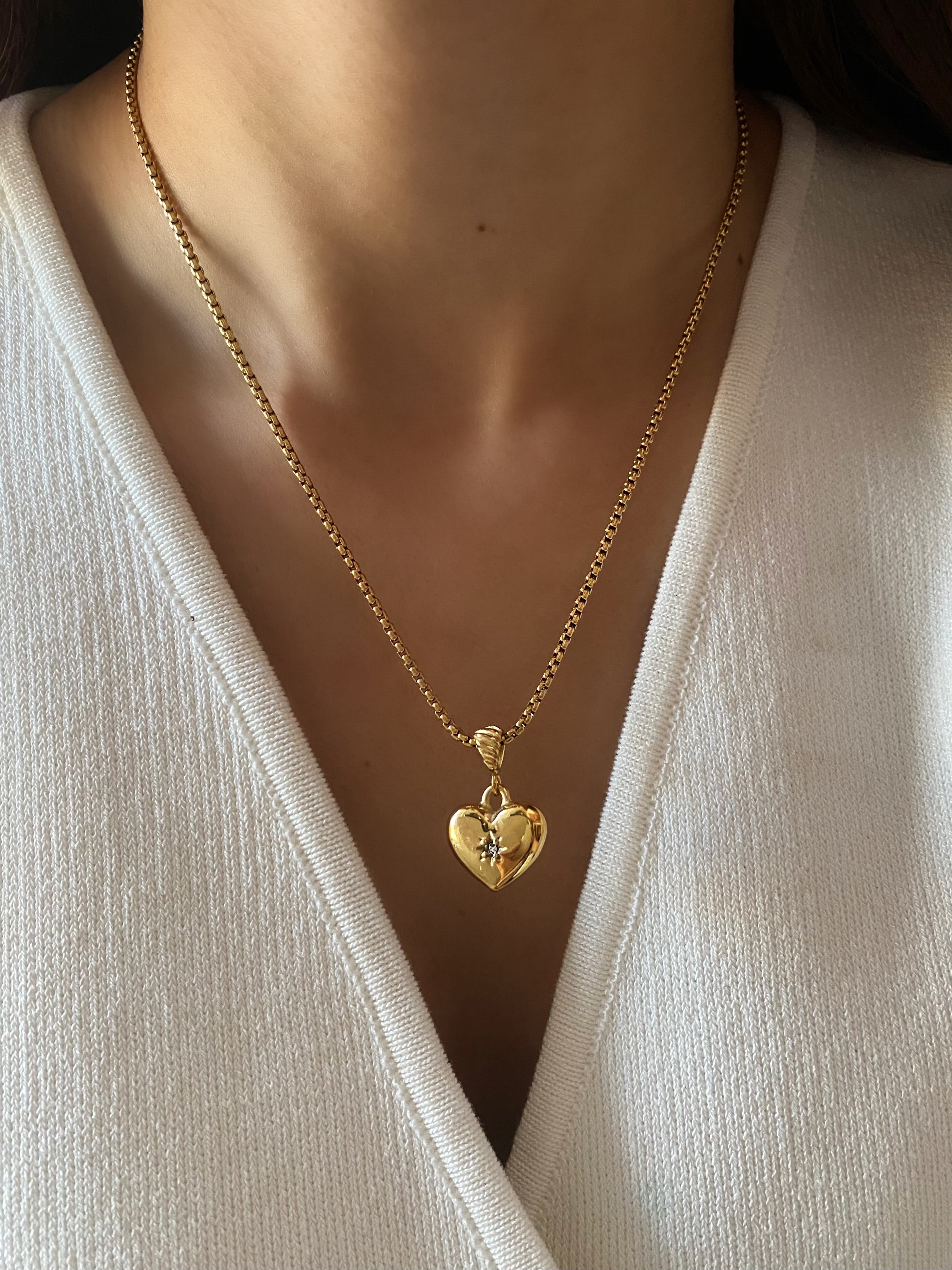 Gold Heart Pendant Necklace