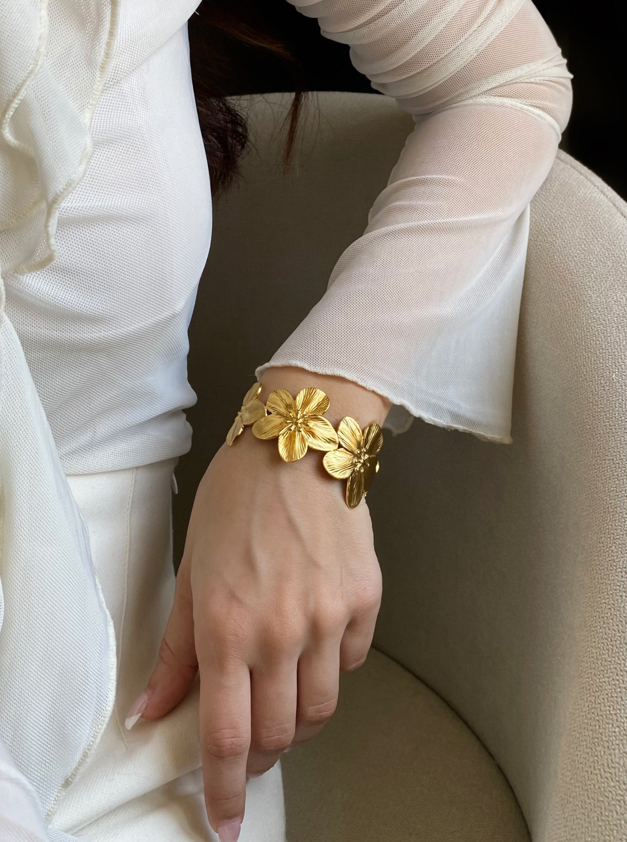 Flower Cuff Bracelet