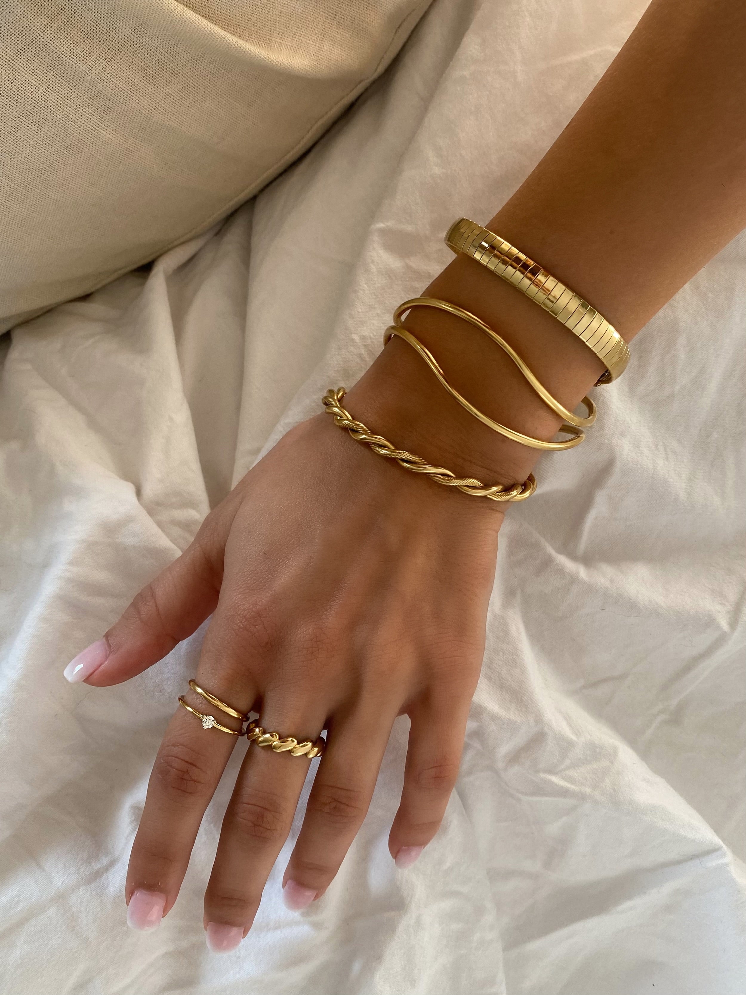 Flat Gold Bracelet Bangle