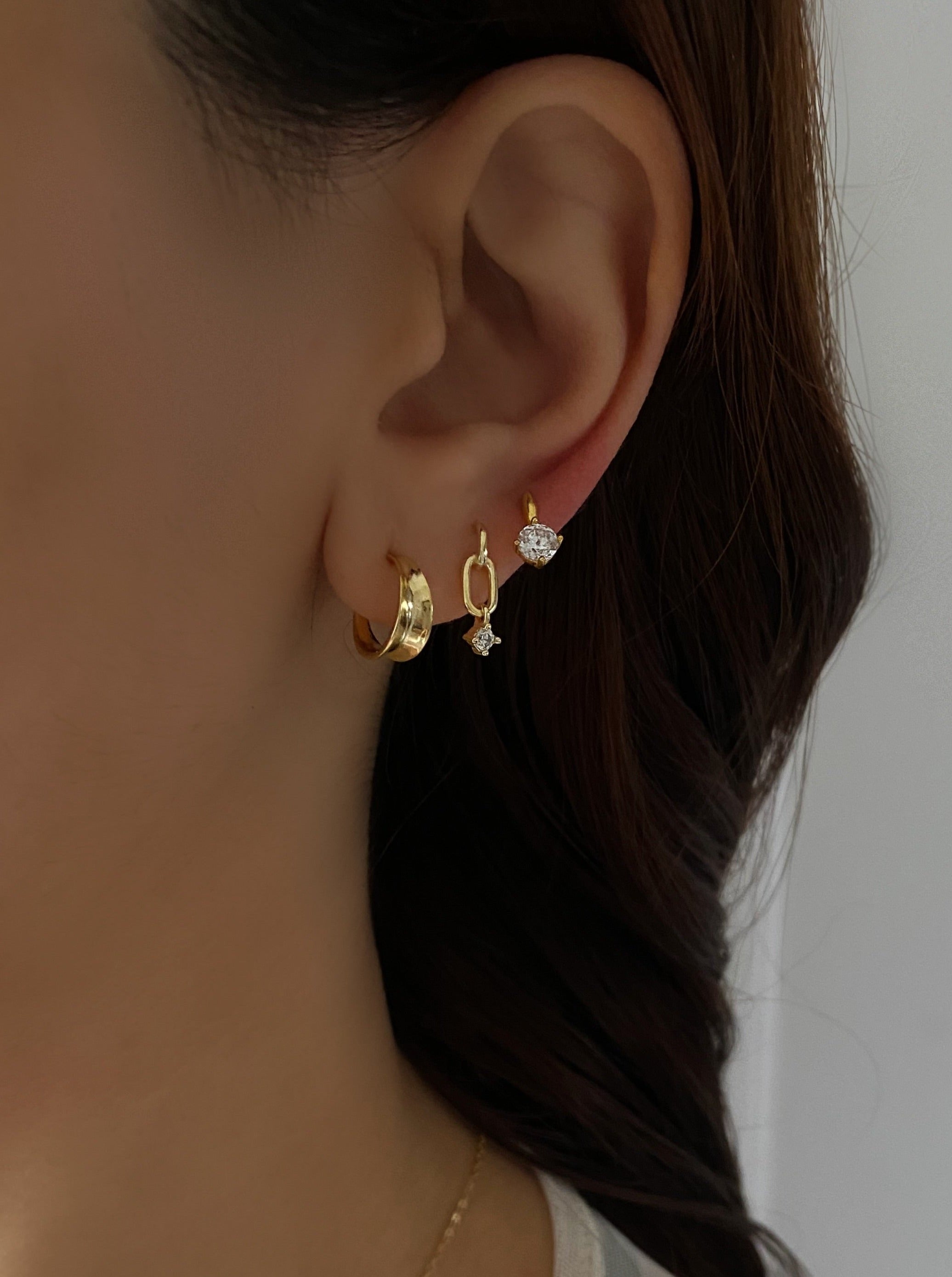 Tiny Link Diamond Earrings