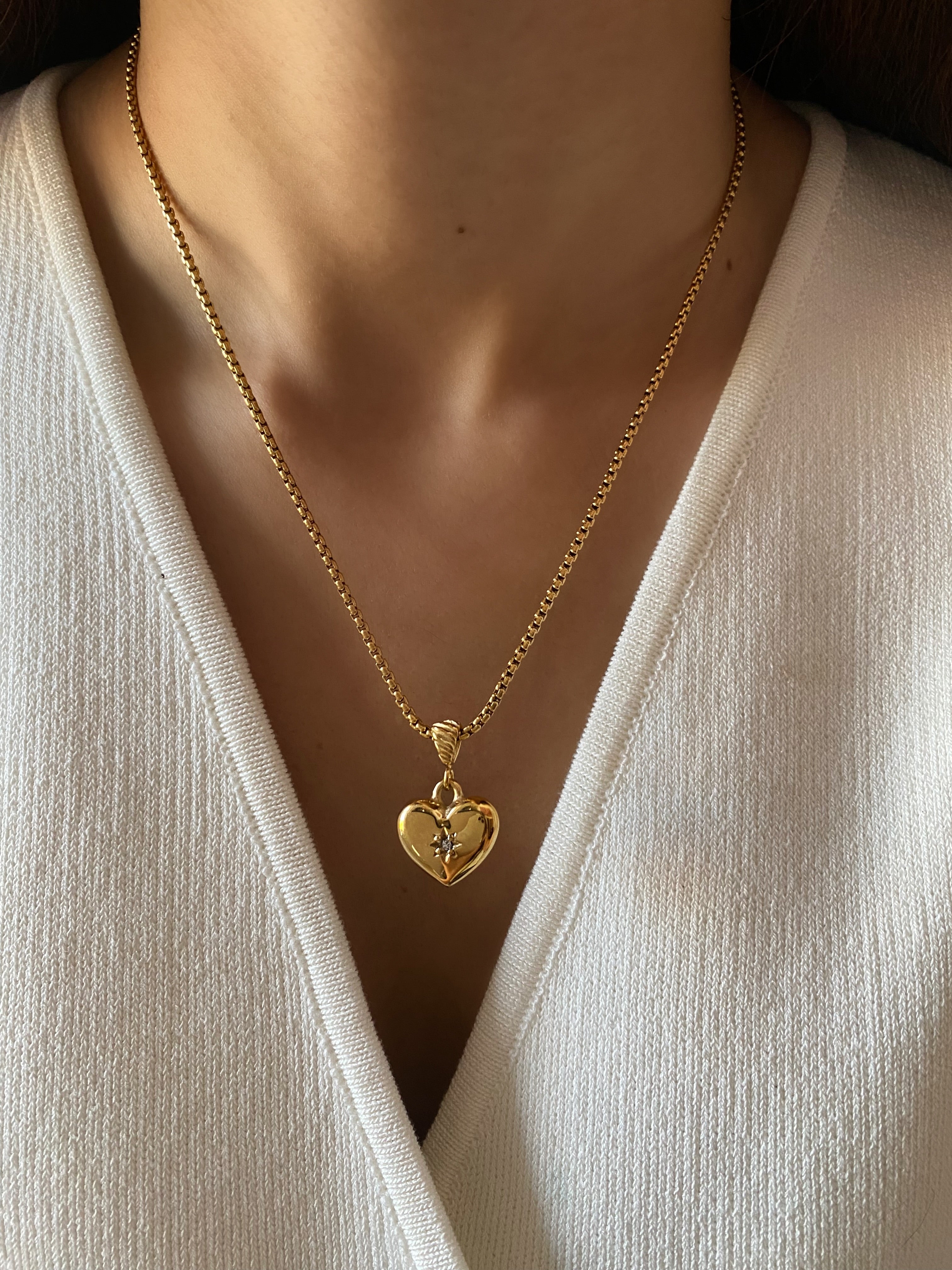 Gold Heart Pendant Necklace