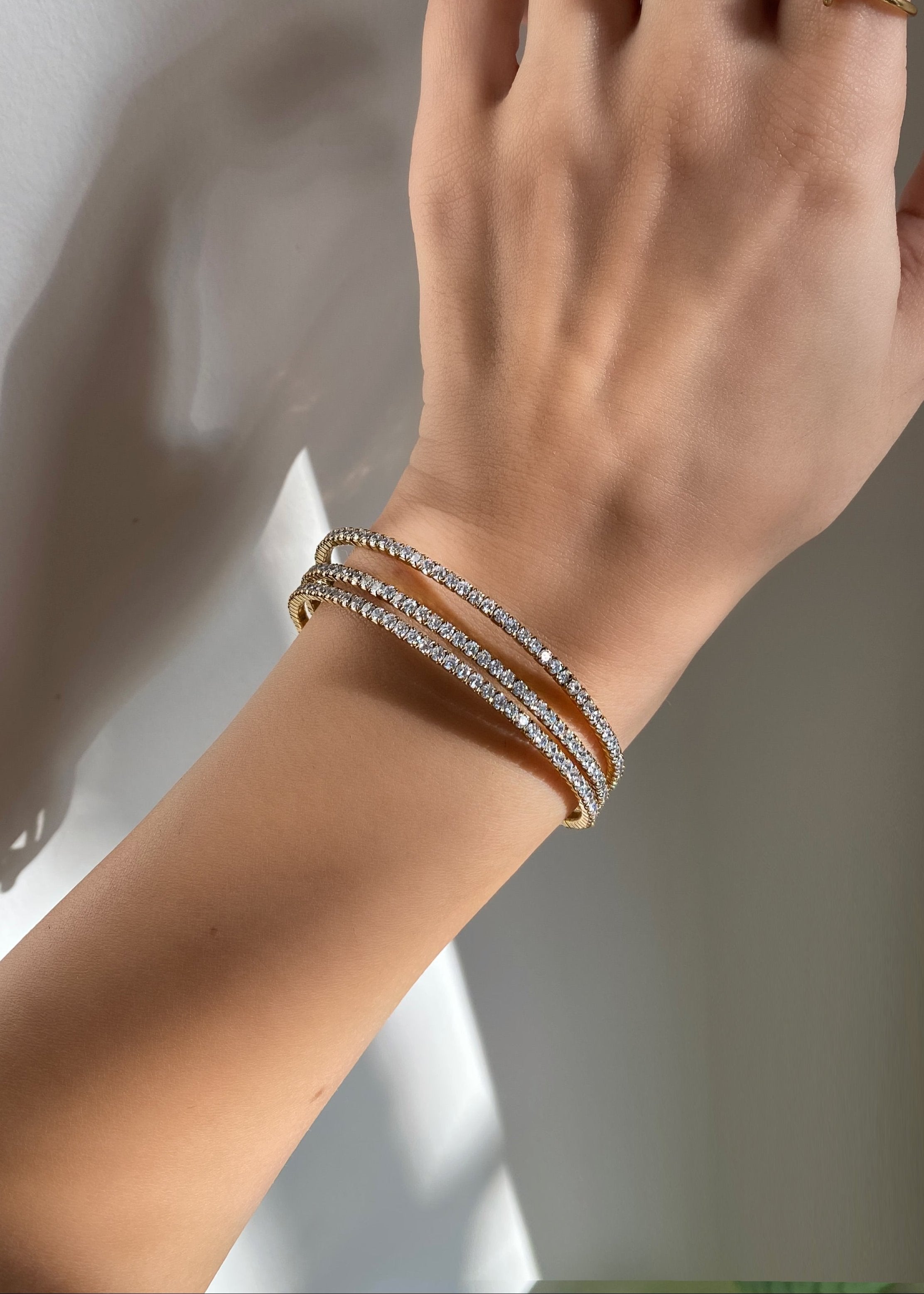 Triple-Strand Diamond Coil Bracelet