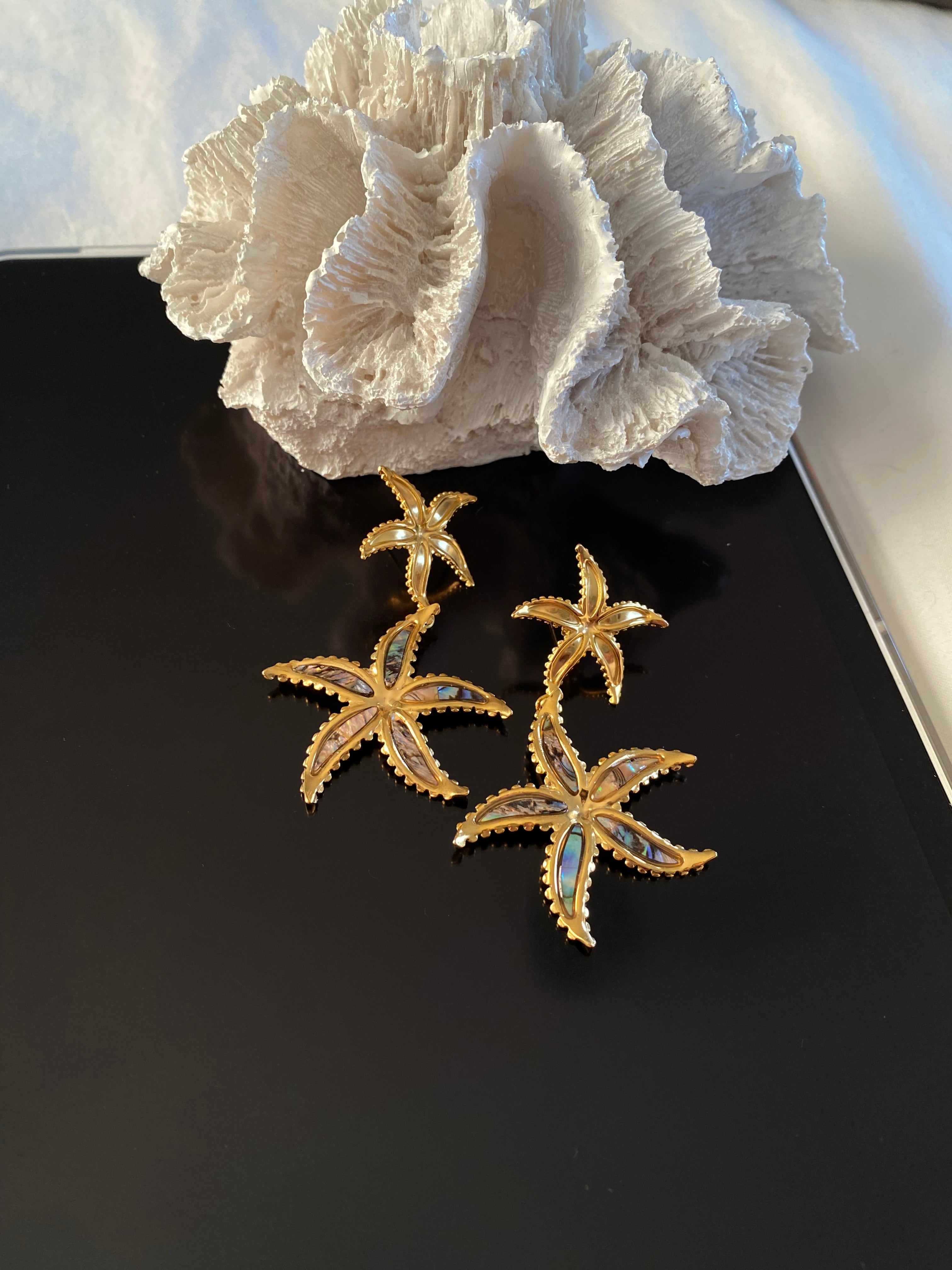 Abalone Starfish Earrings