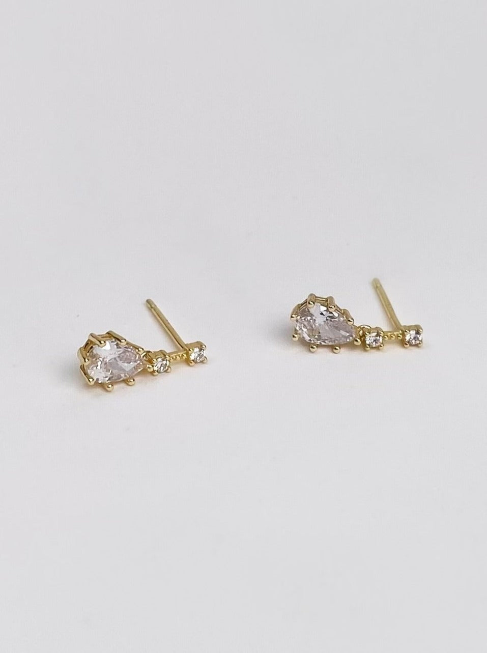 Diamond Teardrop Stud Earrings