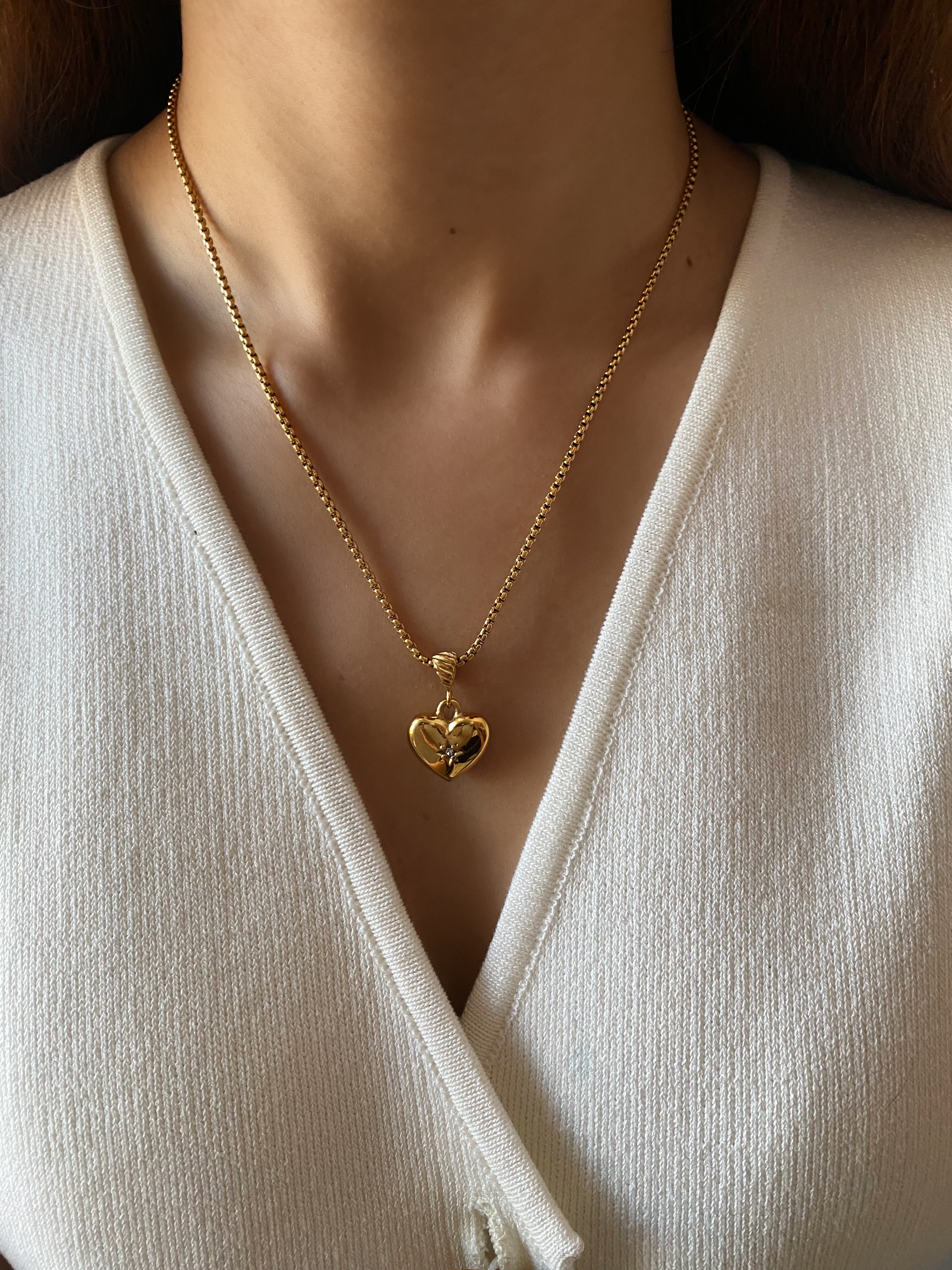 Gold Heart Pendant Necklace