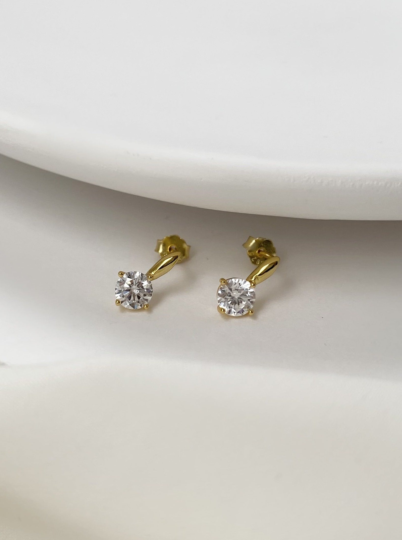 Tiny Diamond Stud Earrings