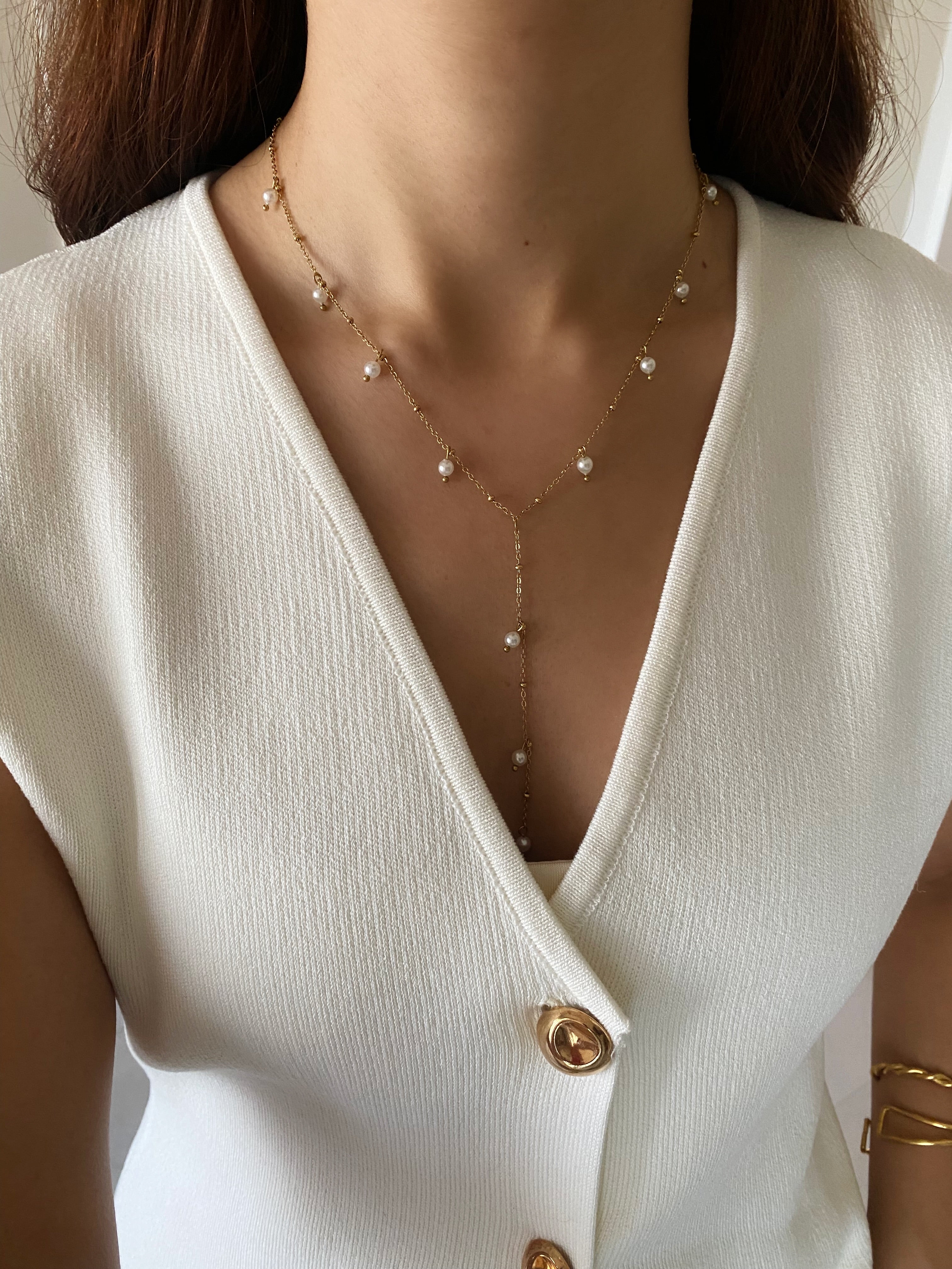 Pearl Lariat Necklace