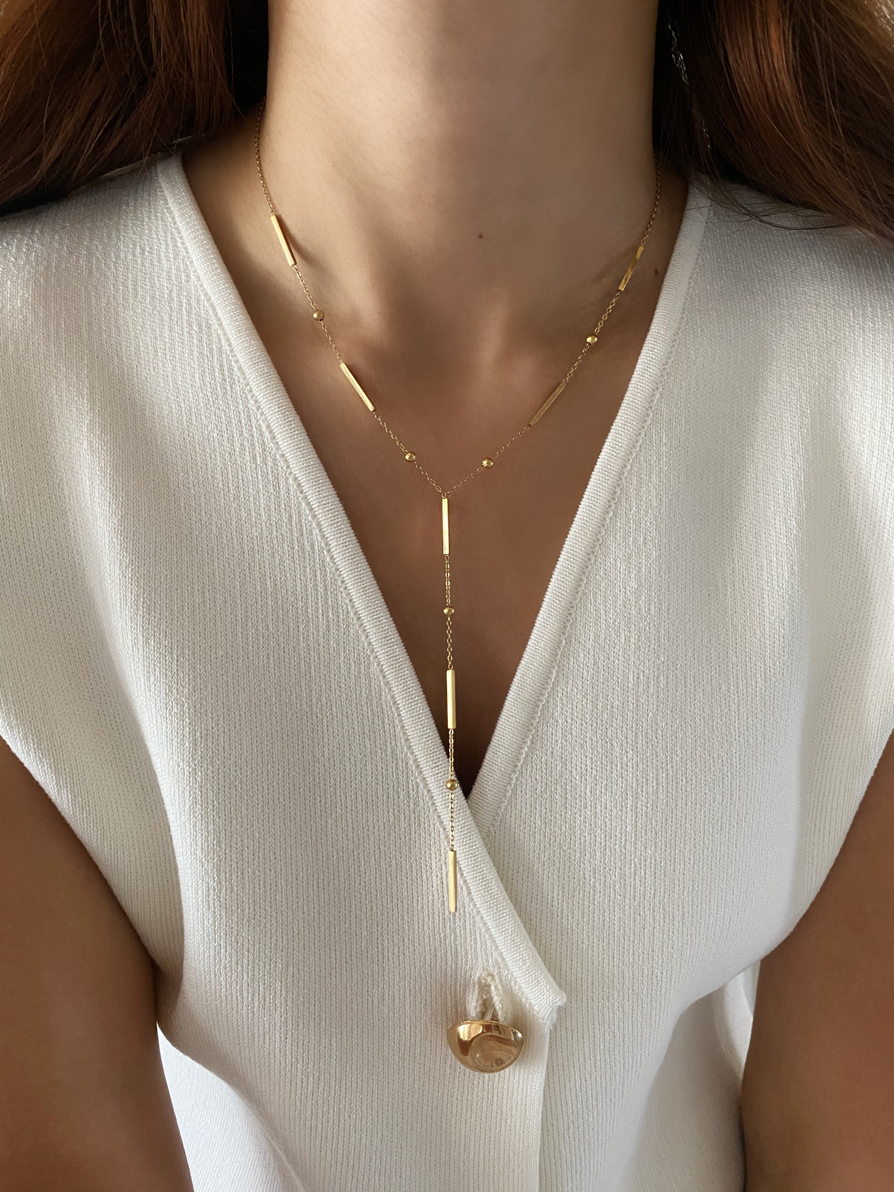 Gold Lariat Necklace