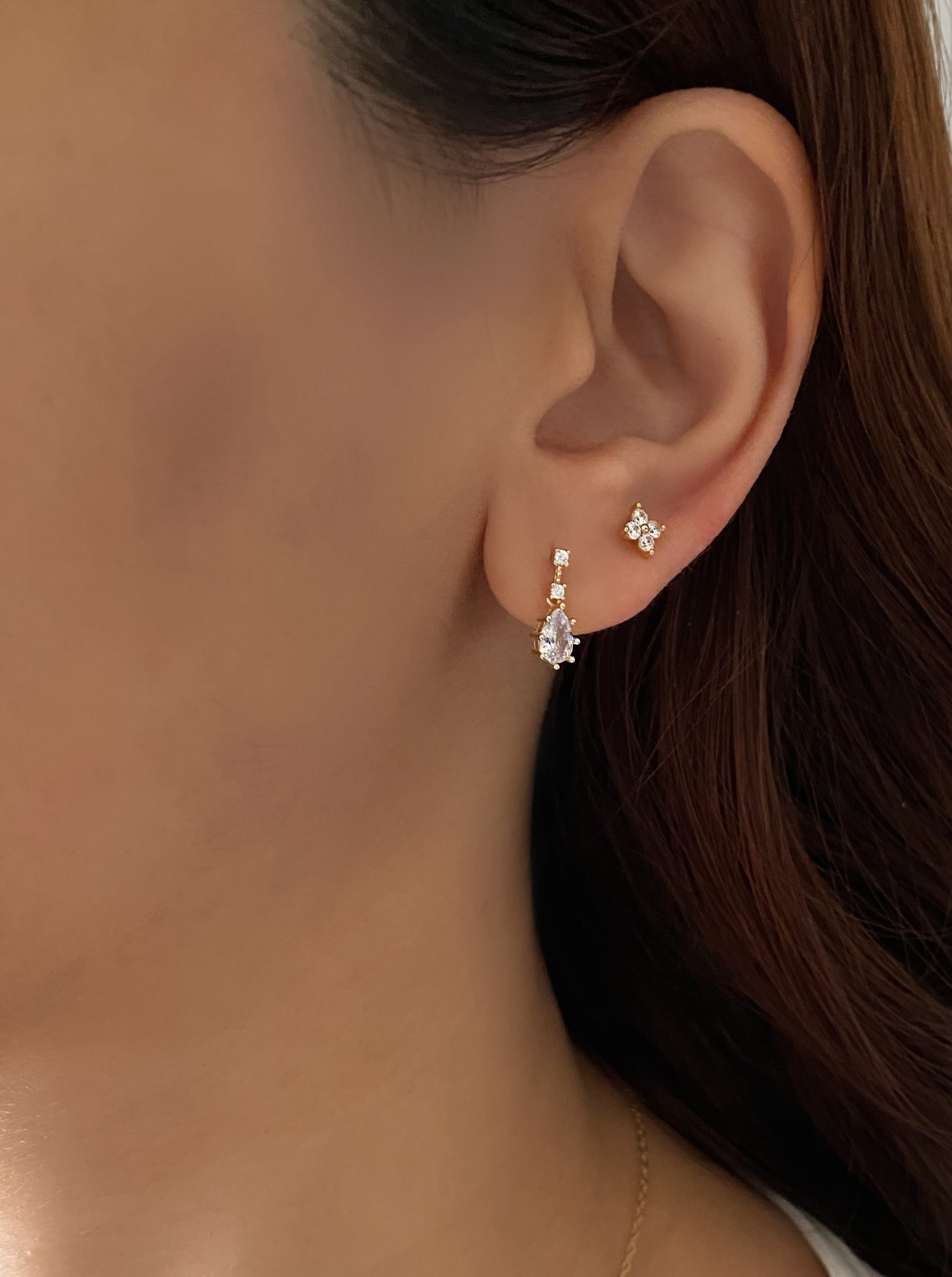 Diamond Teardrop Stud Earrings