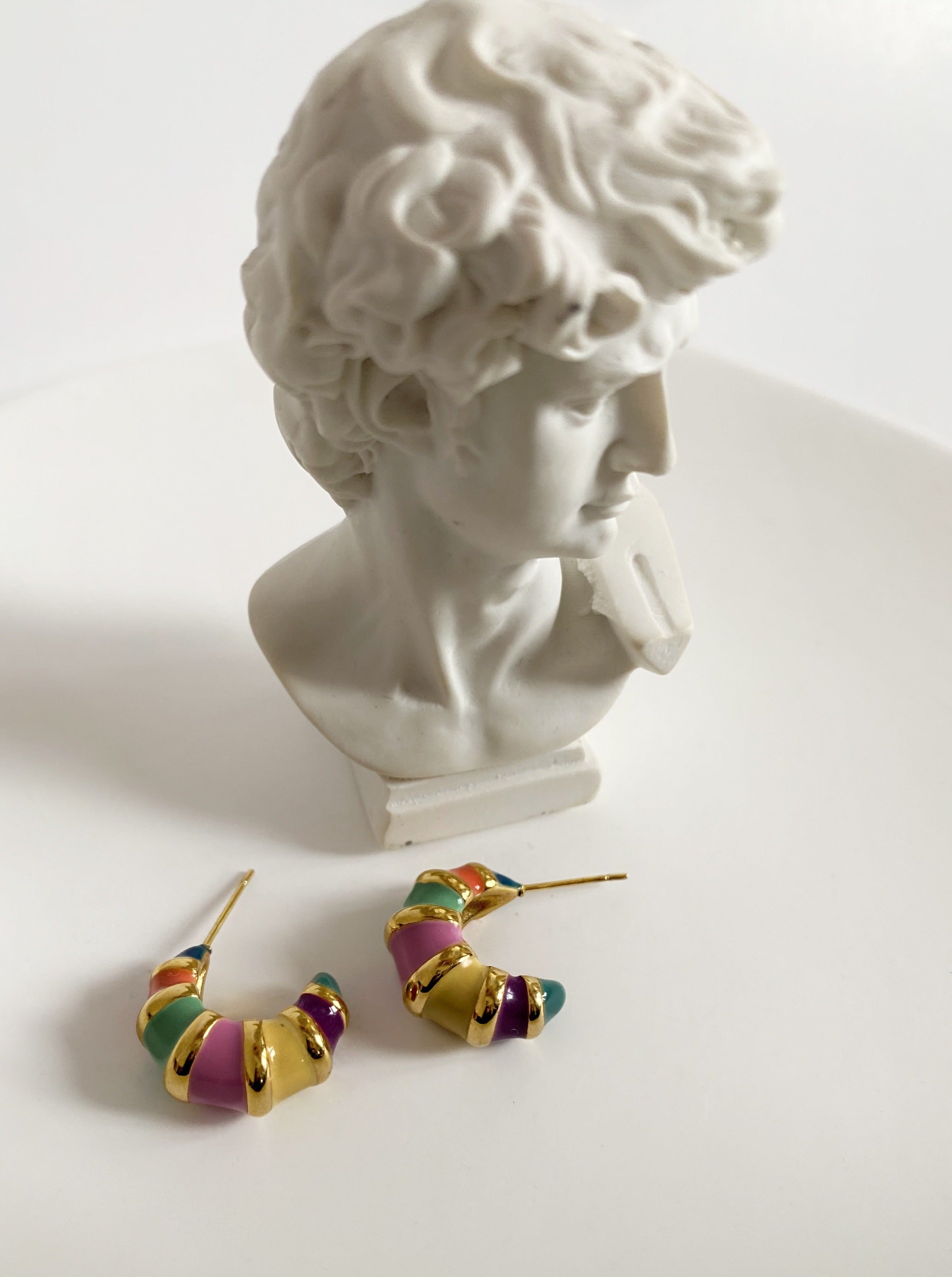 Multi-color Croissant Earrings