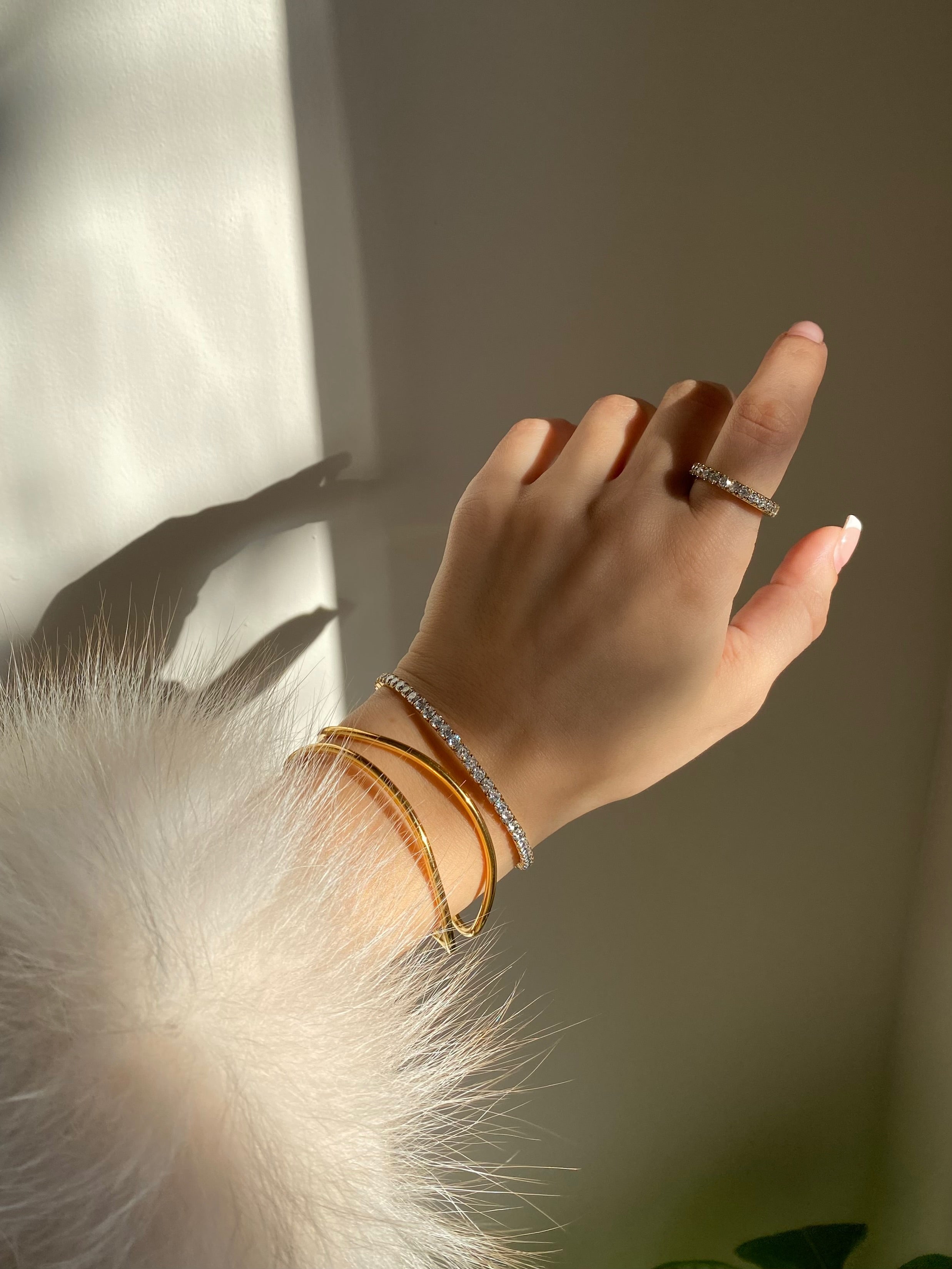 Coil Tennis Bangle Bracelet