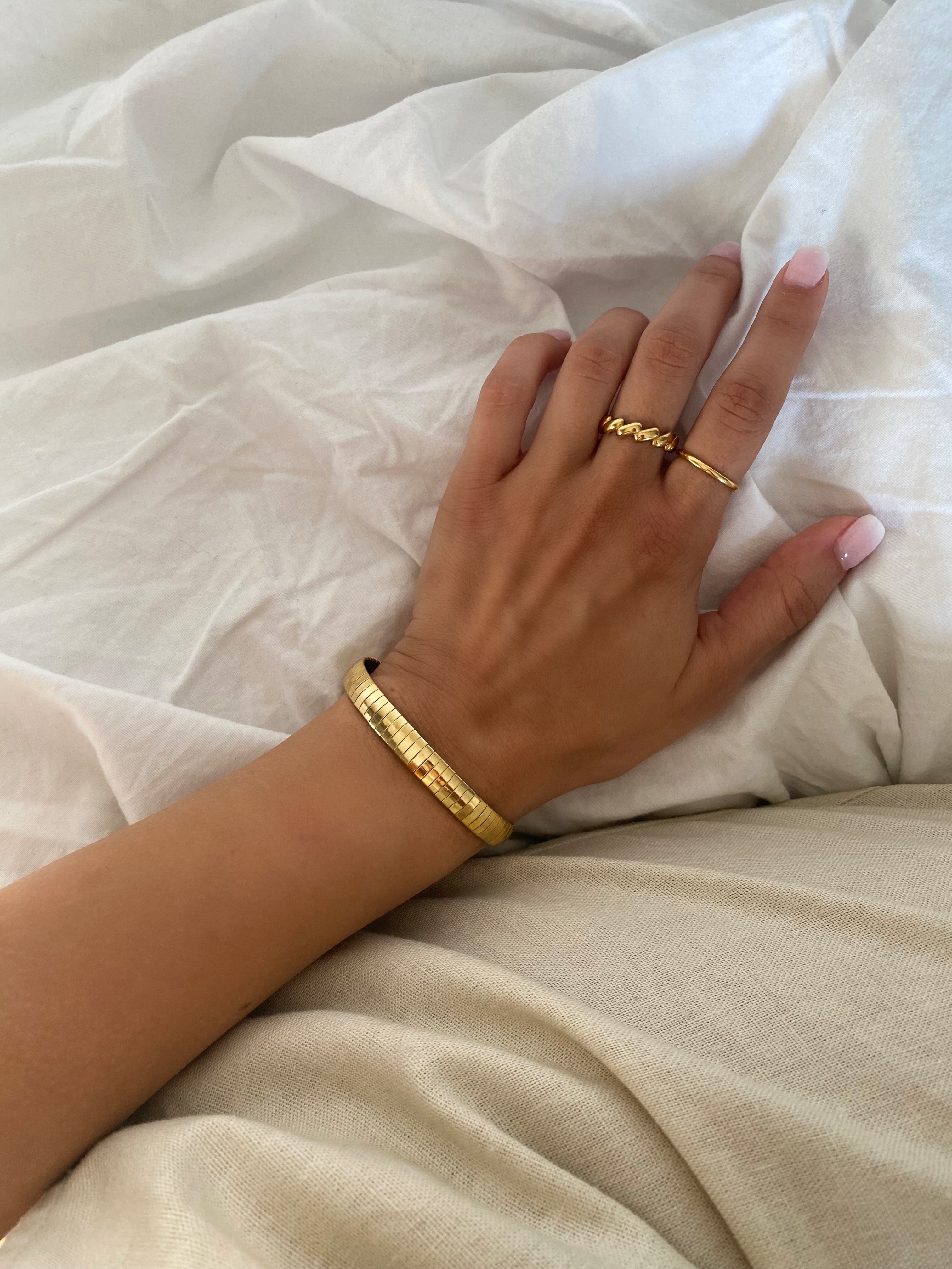 Flat Gold Bracelet Bangle