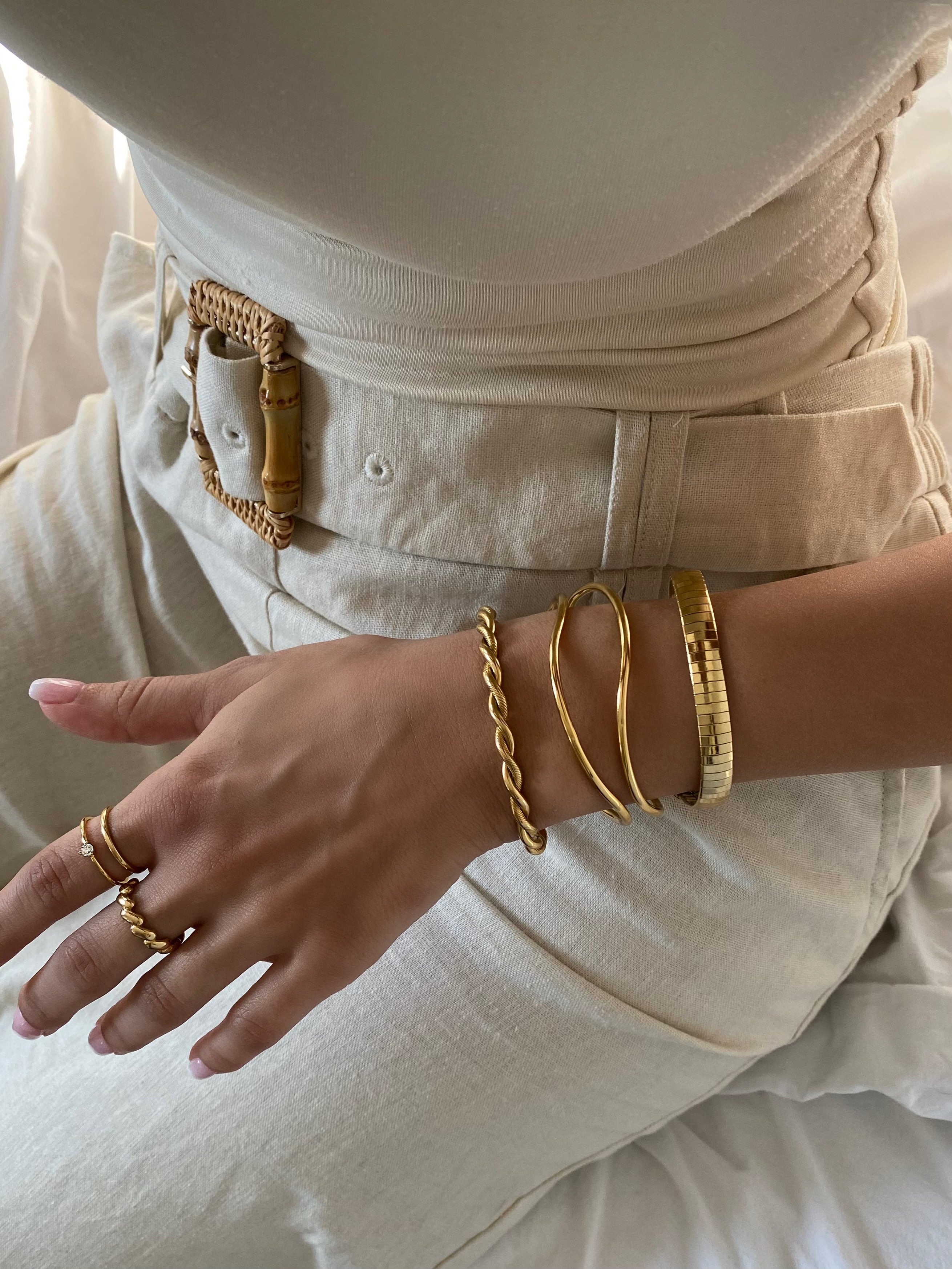 Flat Gold Bracelet Bangle