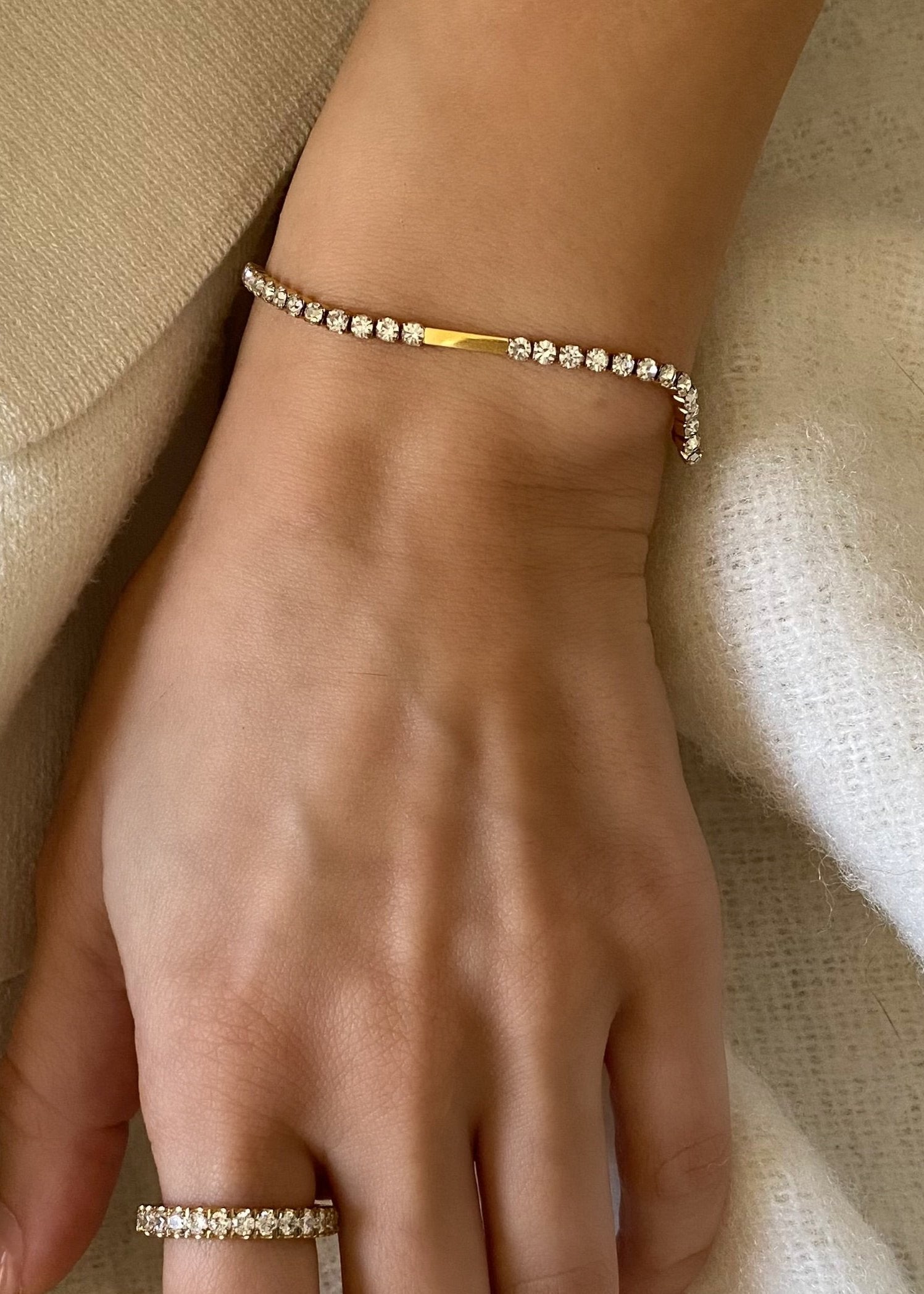 Gold Bar Tennis Bracelet