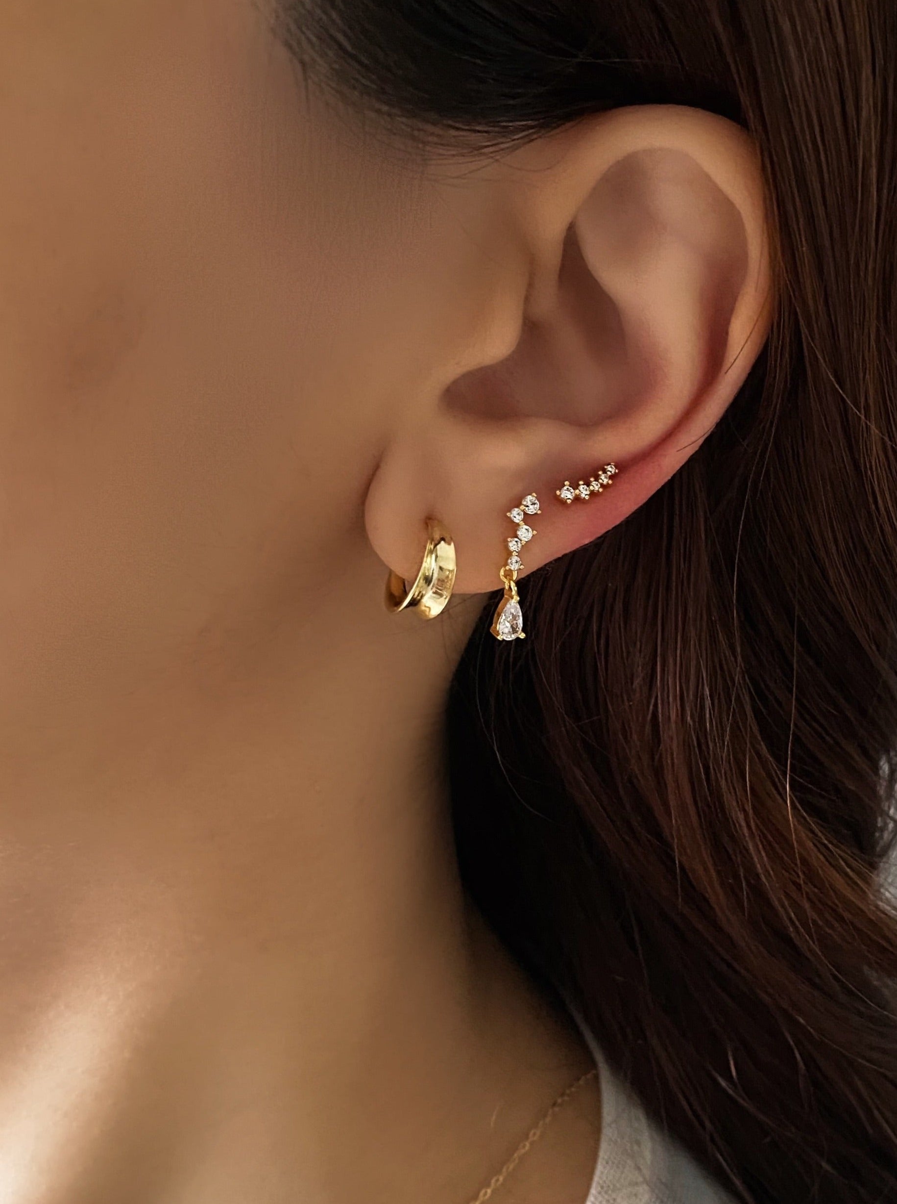 Tiny Cascading Teardrop Earrings