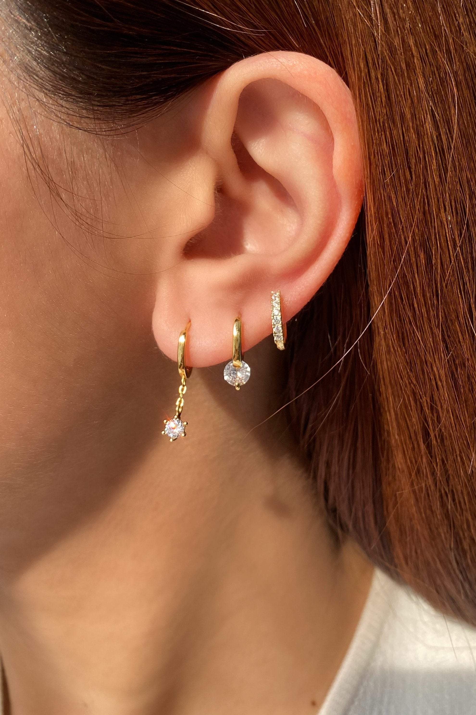 Dangle Diamond Hoop Earrings