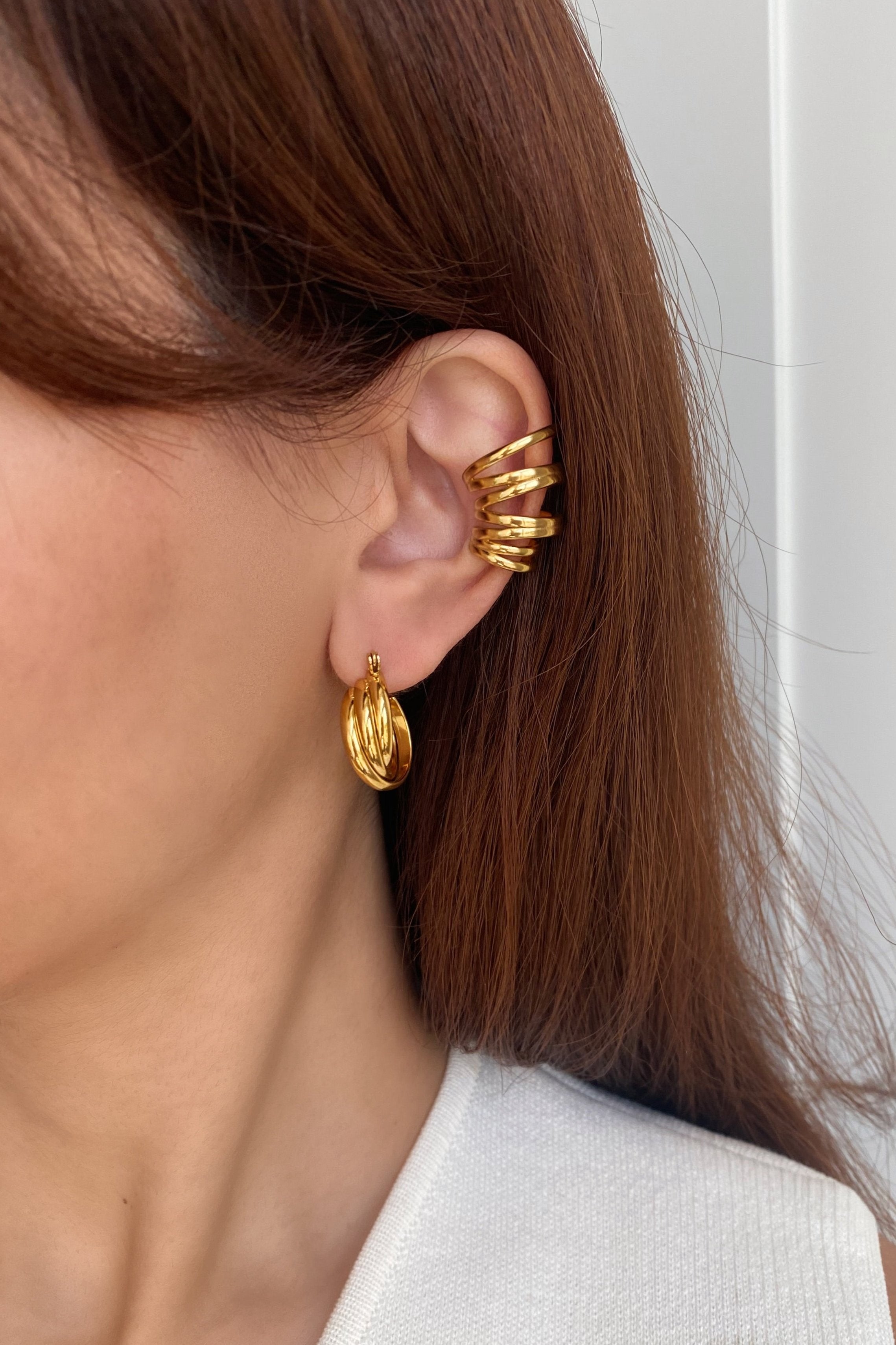 Gold Hoop Ear Cuffs