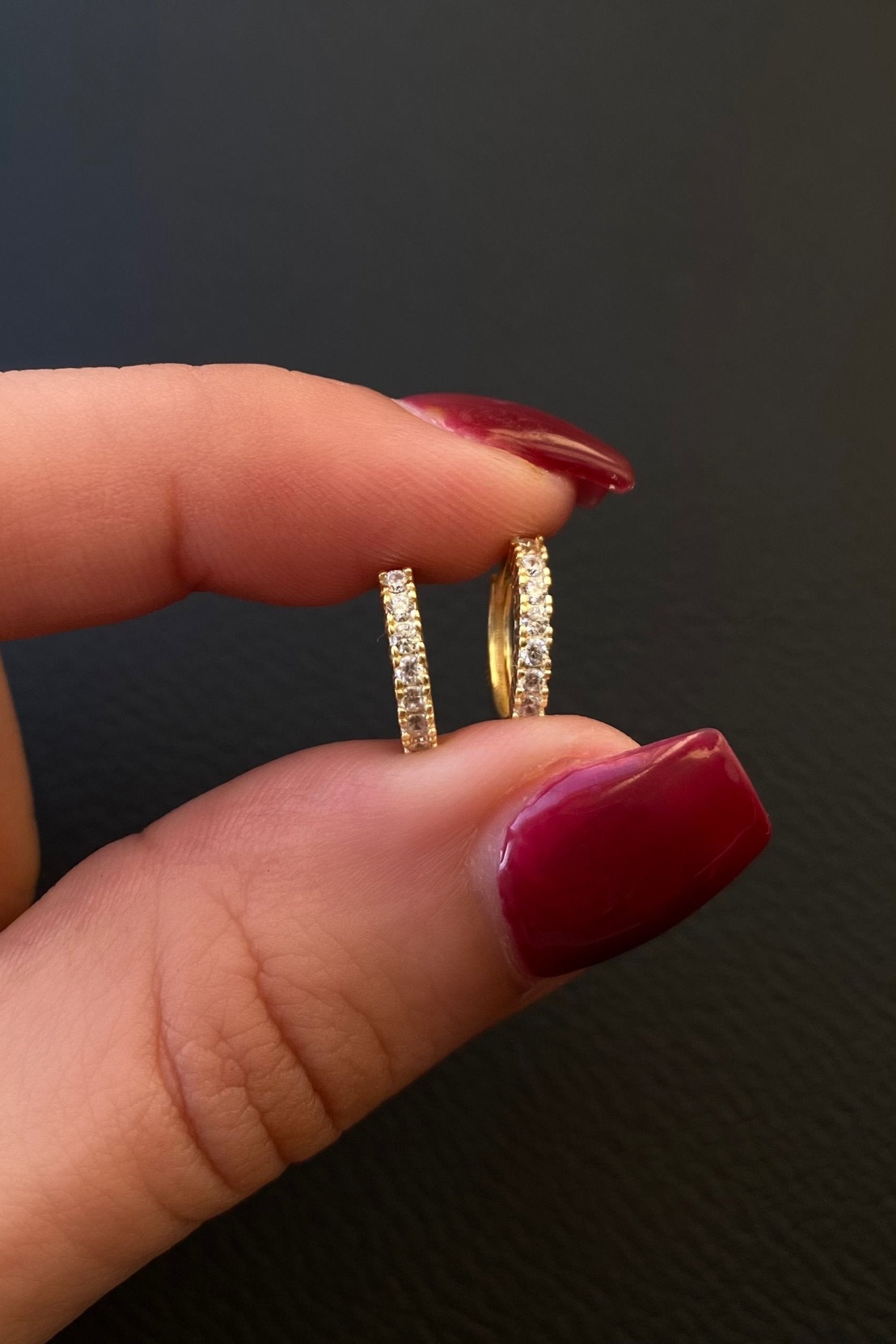 PAVÉ HUGGIE HOOP EARRINGS