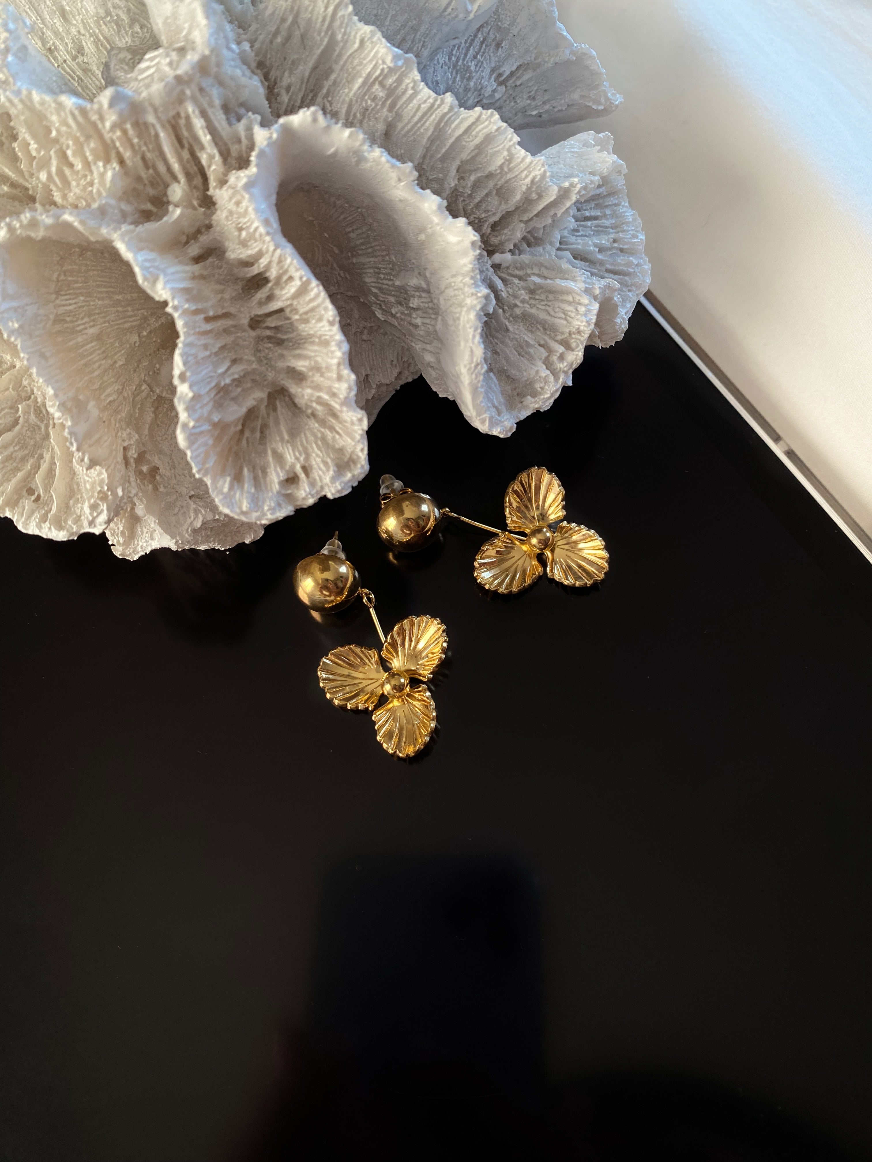 Gold Floral Earrings