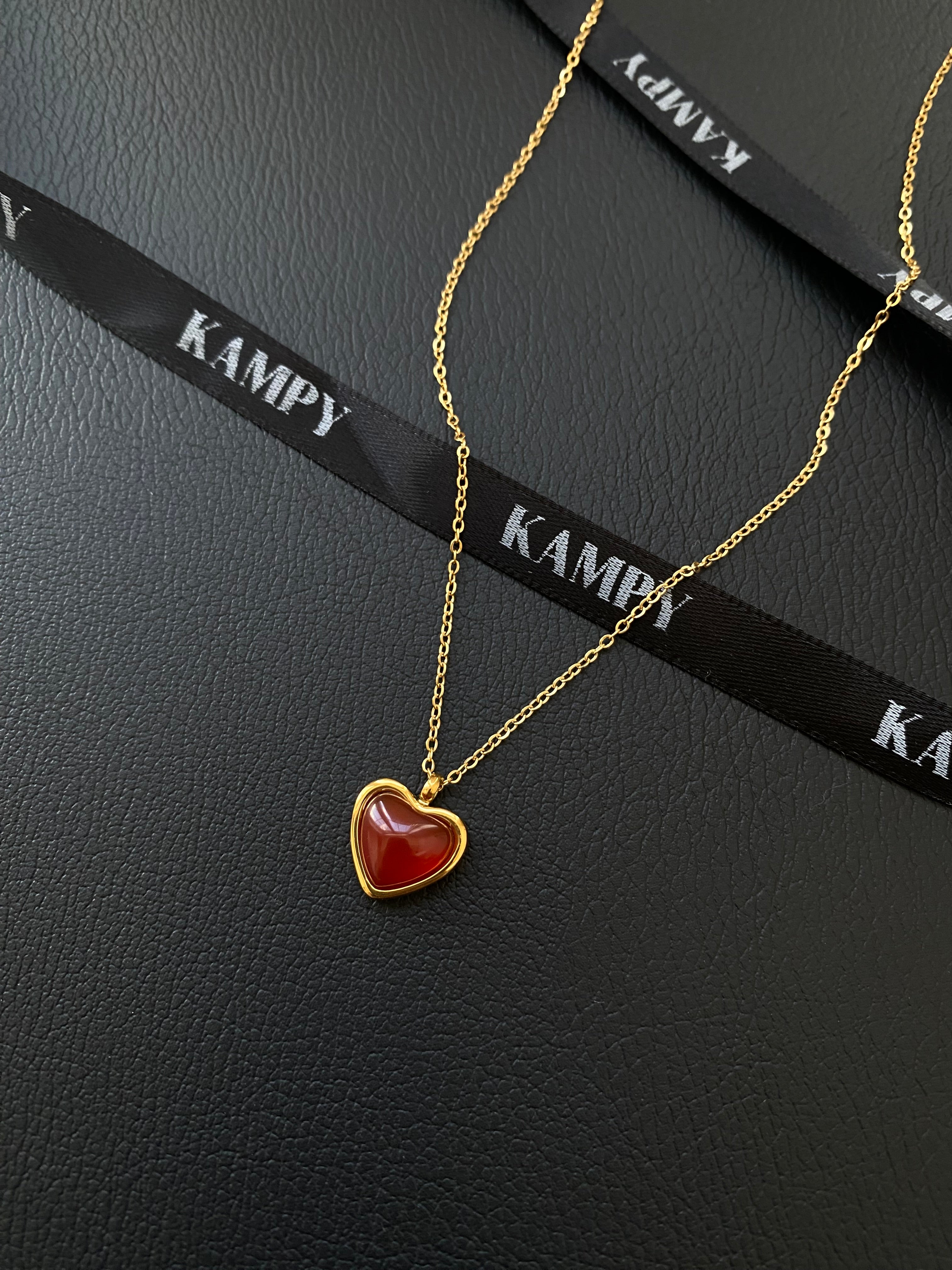 Red Agate Heart Necklace