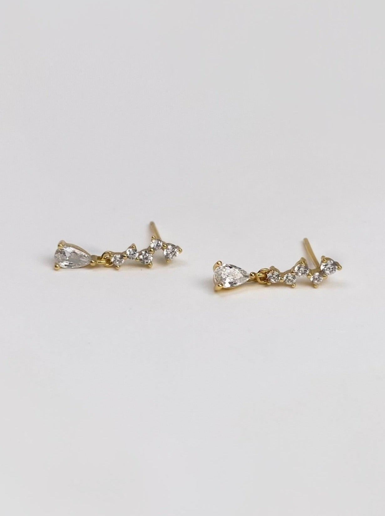 Tiny Cascading Teardrop Earrings