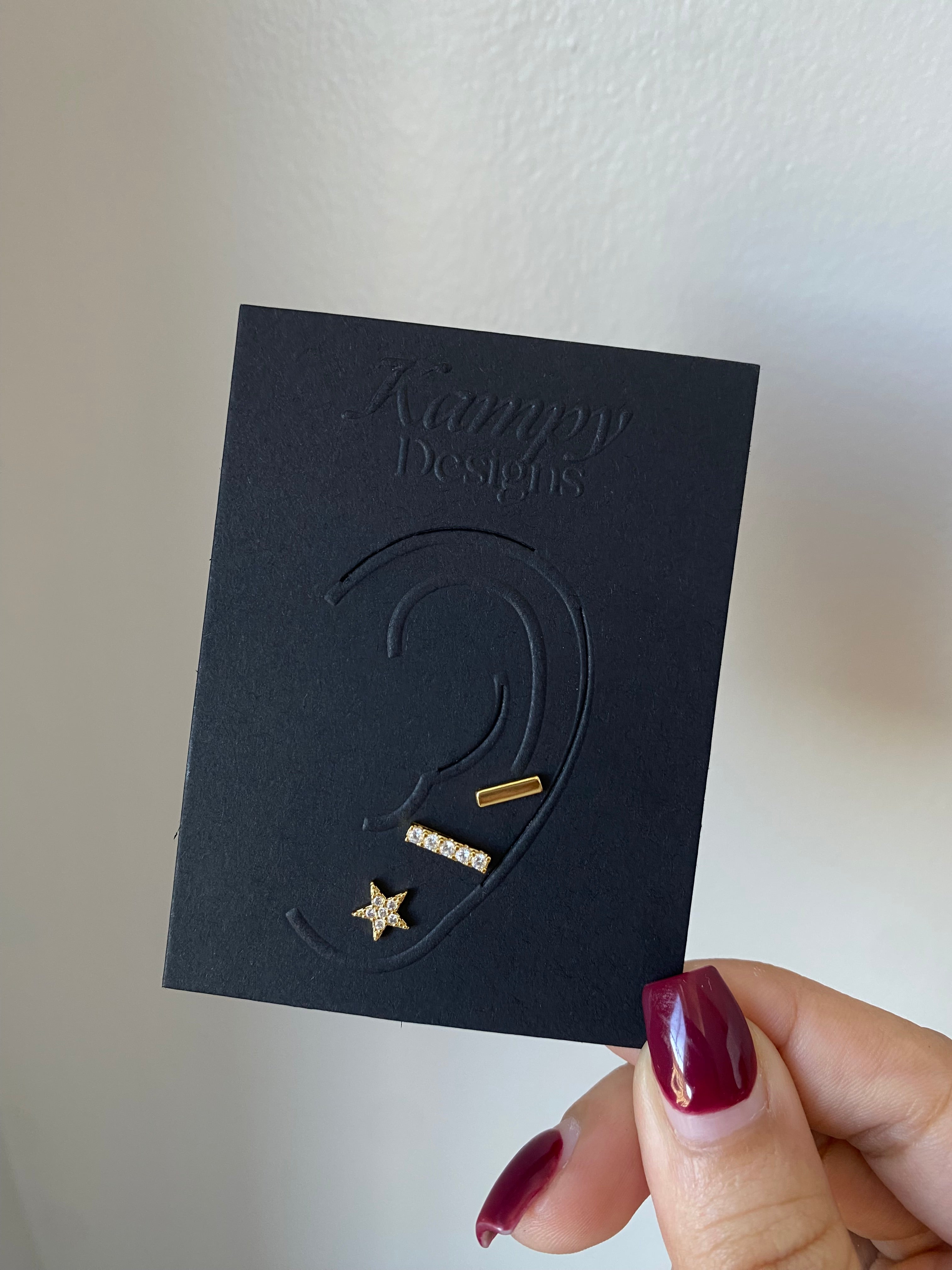 Gold Bar Stud Earrings